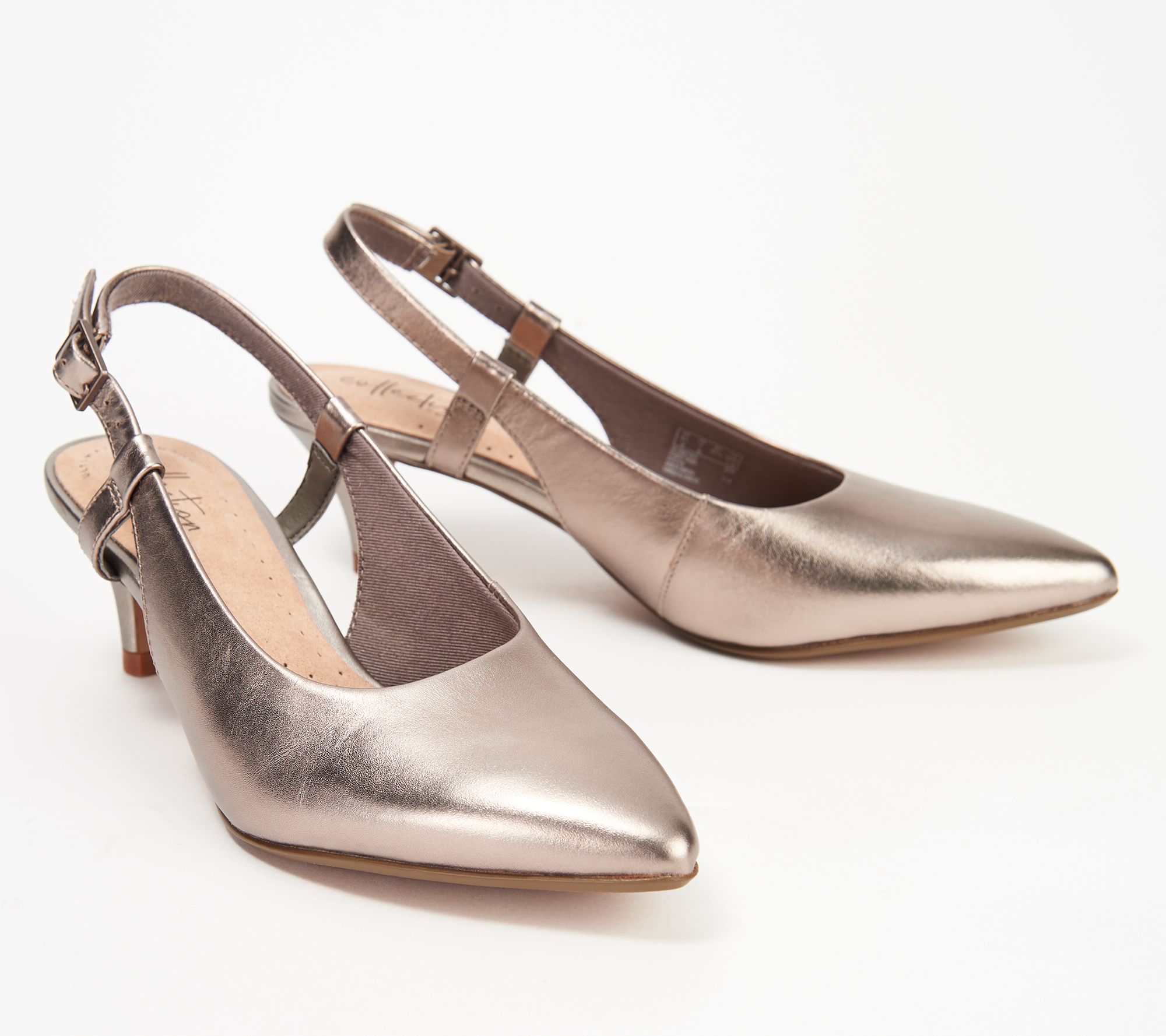 clarks gray pumps