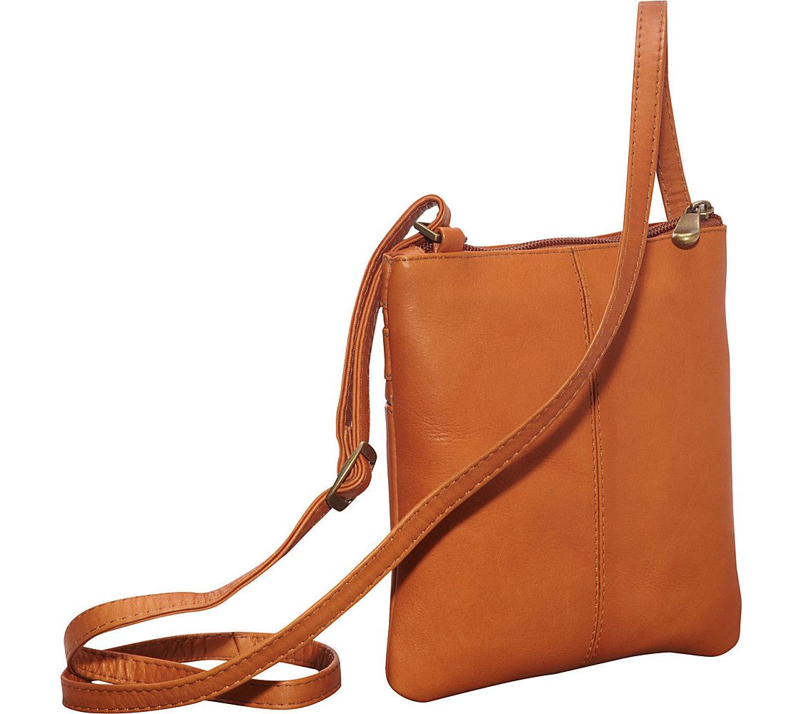 Le Donne Leather Two Zip Crossbody Minibag - QVC.com