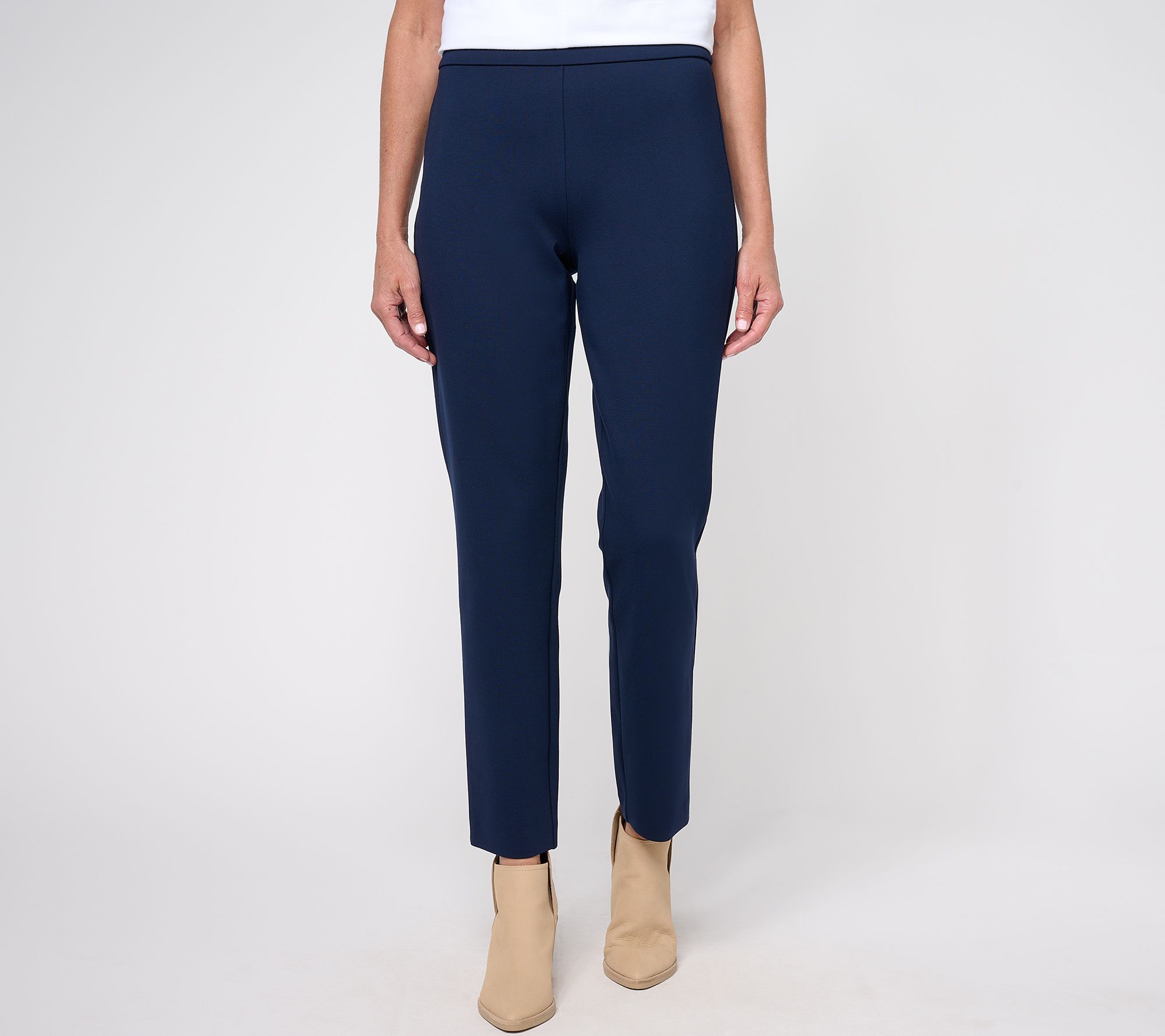 Susan Graver Modern Essentials Smart Ponte Cigarette Pants - QVC.com