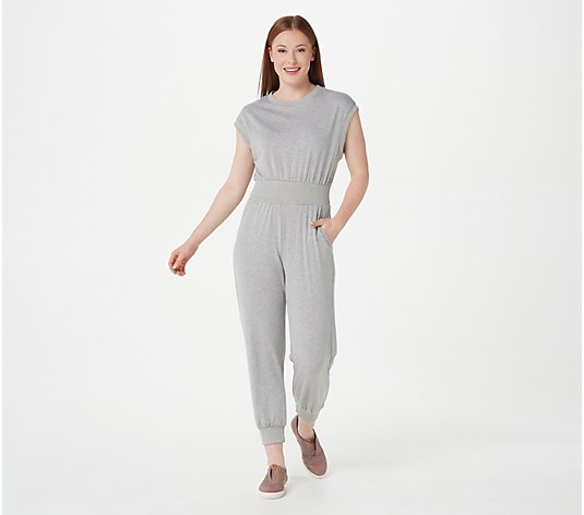 Bishop + Young Knit Jumpsuit in Black/ Heather Grey