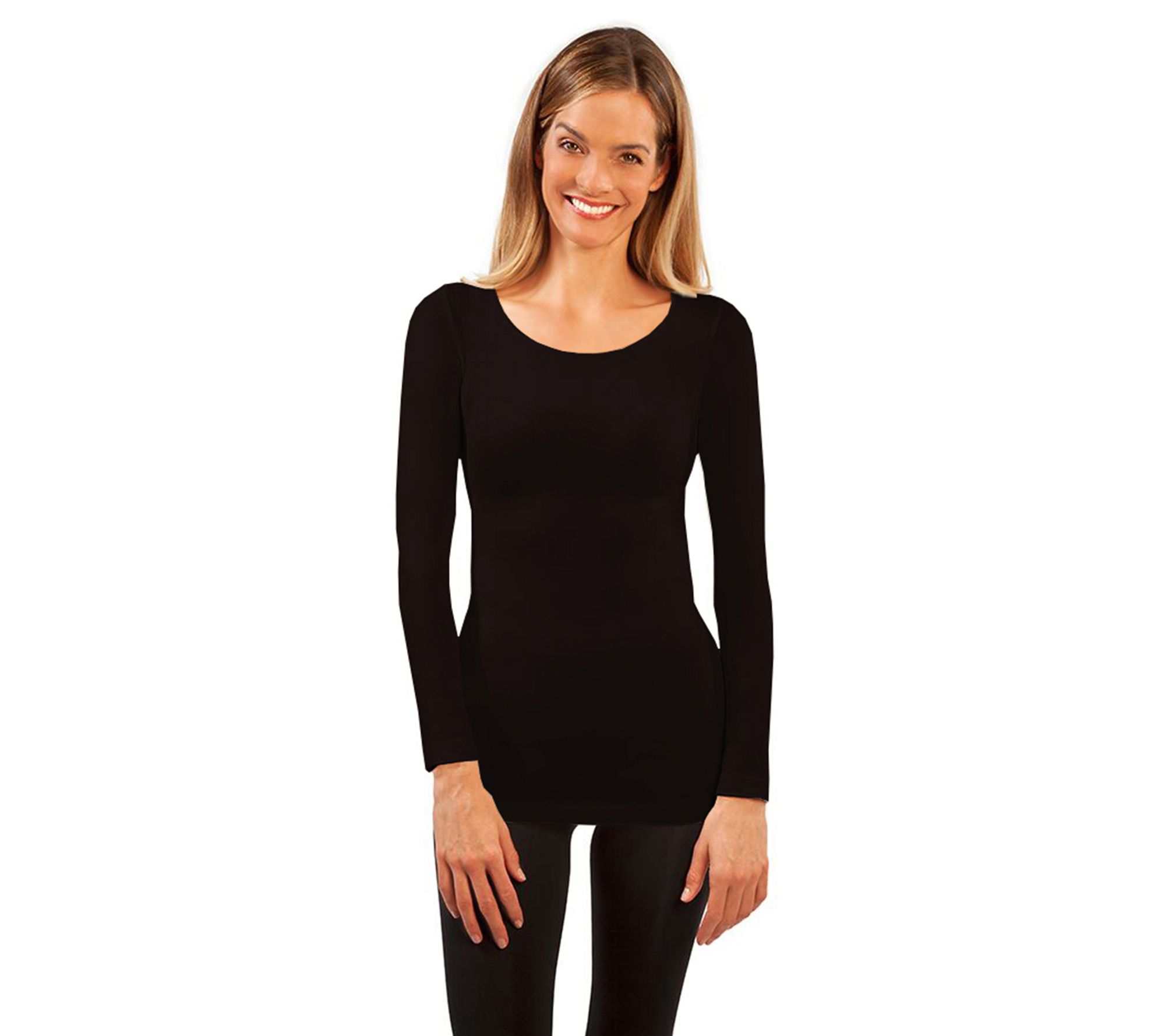 skinnytees Missy Long Sleeve Scoop Neck