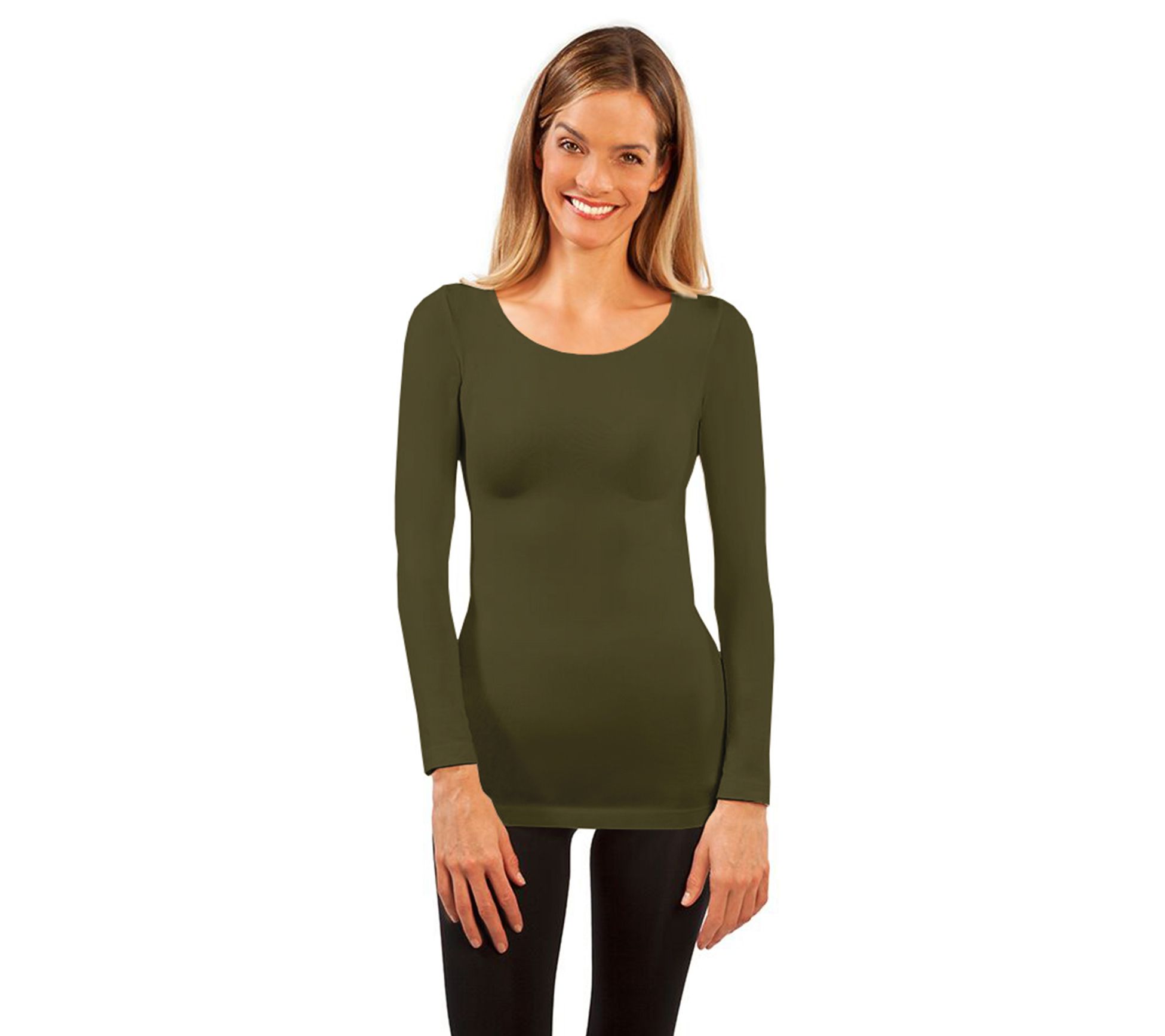 skinnytees Missy Long Sleeve Scoop Neck