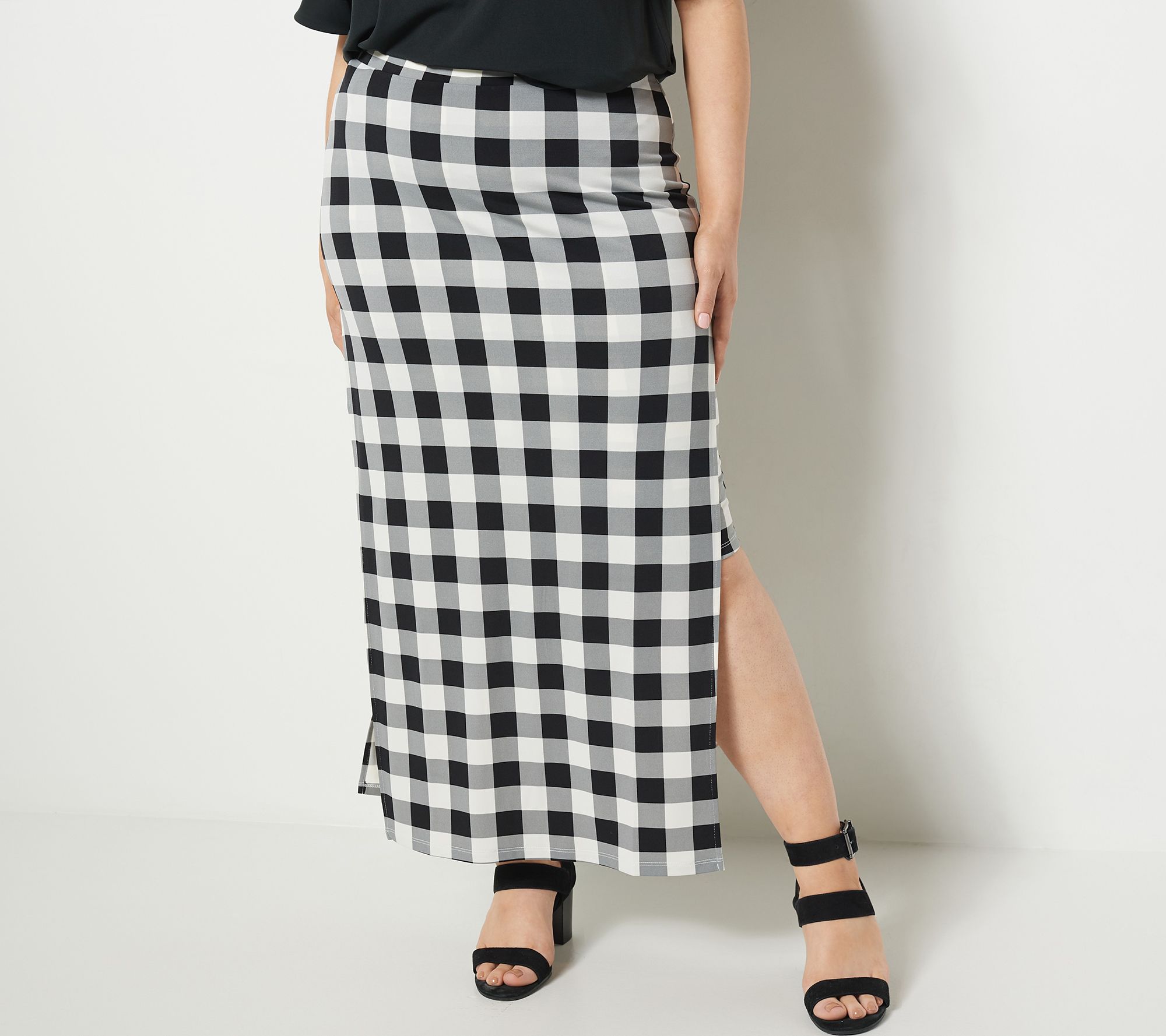 qvc black maxi skirt