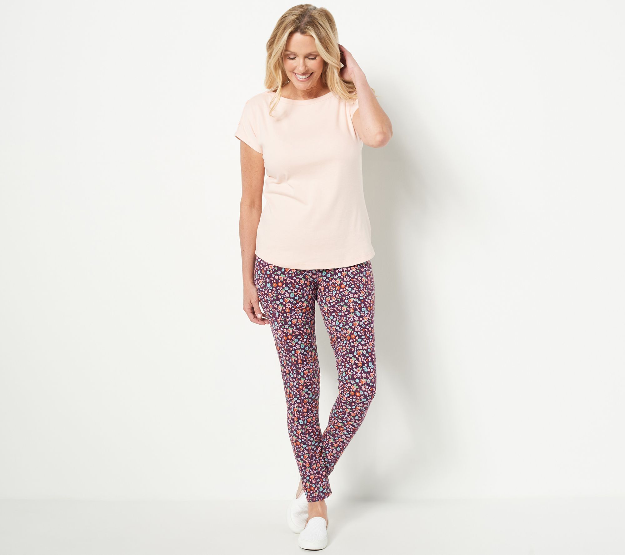 As Is Denim & Co. Petite Duo Stretch Legging with Side Pocket