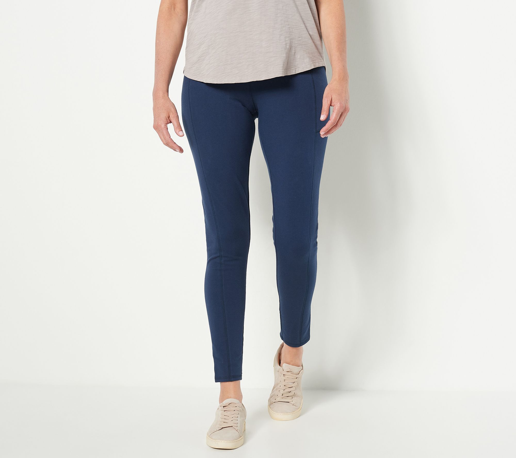 Denim & Co. Active Petite Duo Stretch Pant with Side Pocket