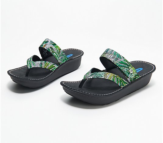 Wolky Adjustable Leather Toe-Post Sandals- Tahiti