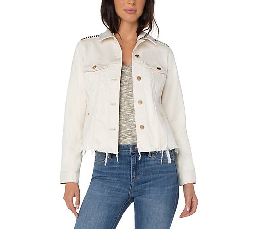 Liverpool Los Angeles Cut-Off Trucker Jacket with Piping