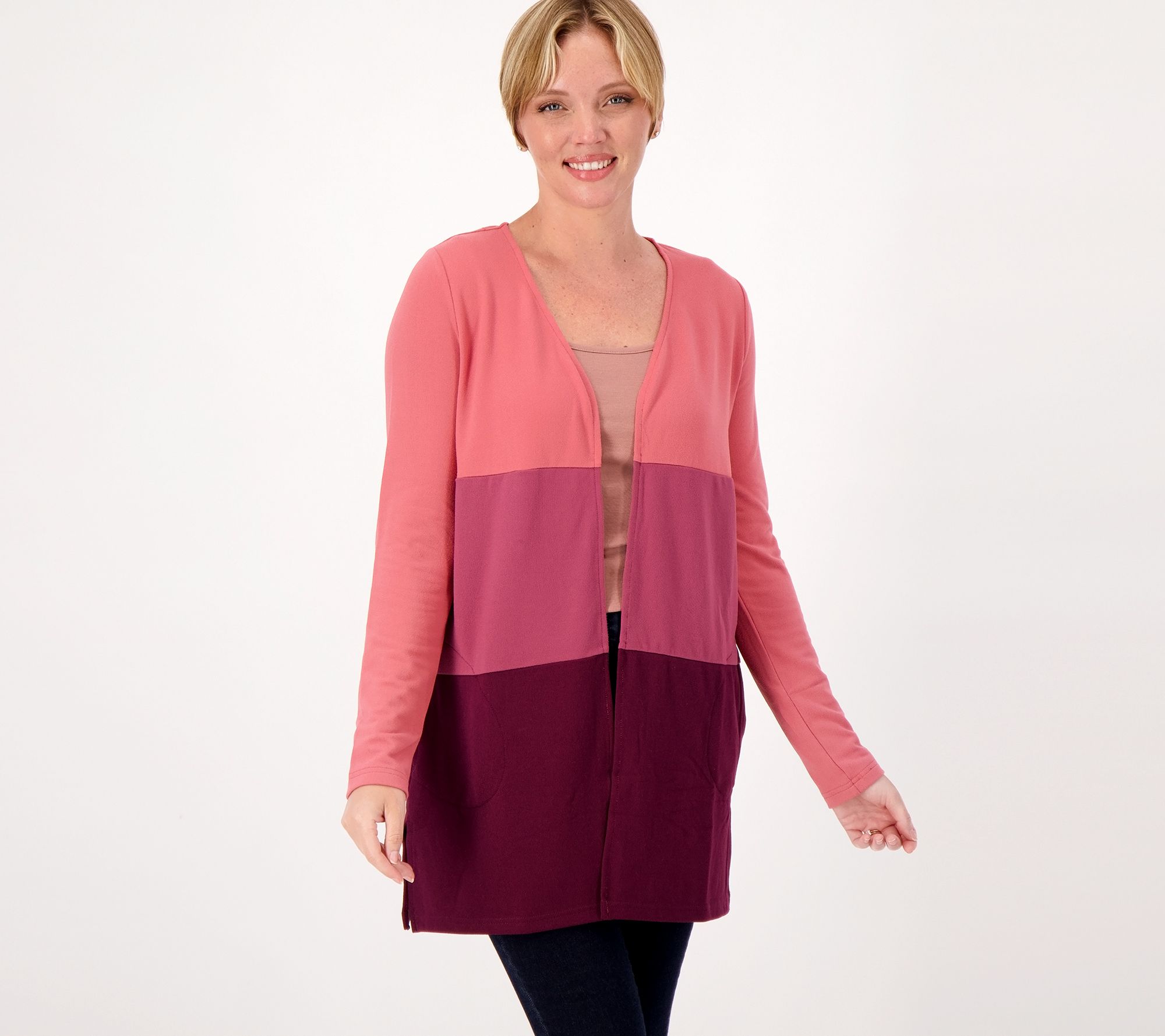 "As Is" Belle by Kim Gravel Petite Brushed Knit Duster Cardigan