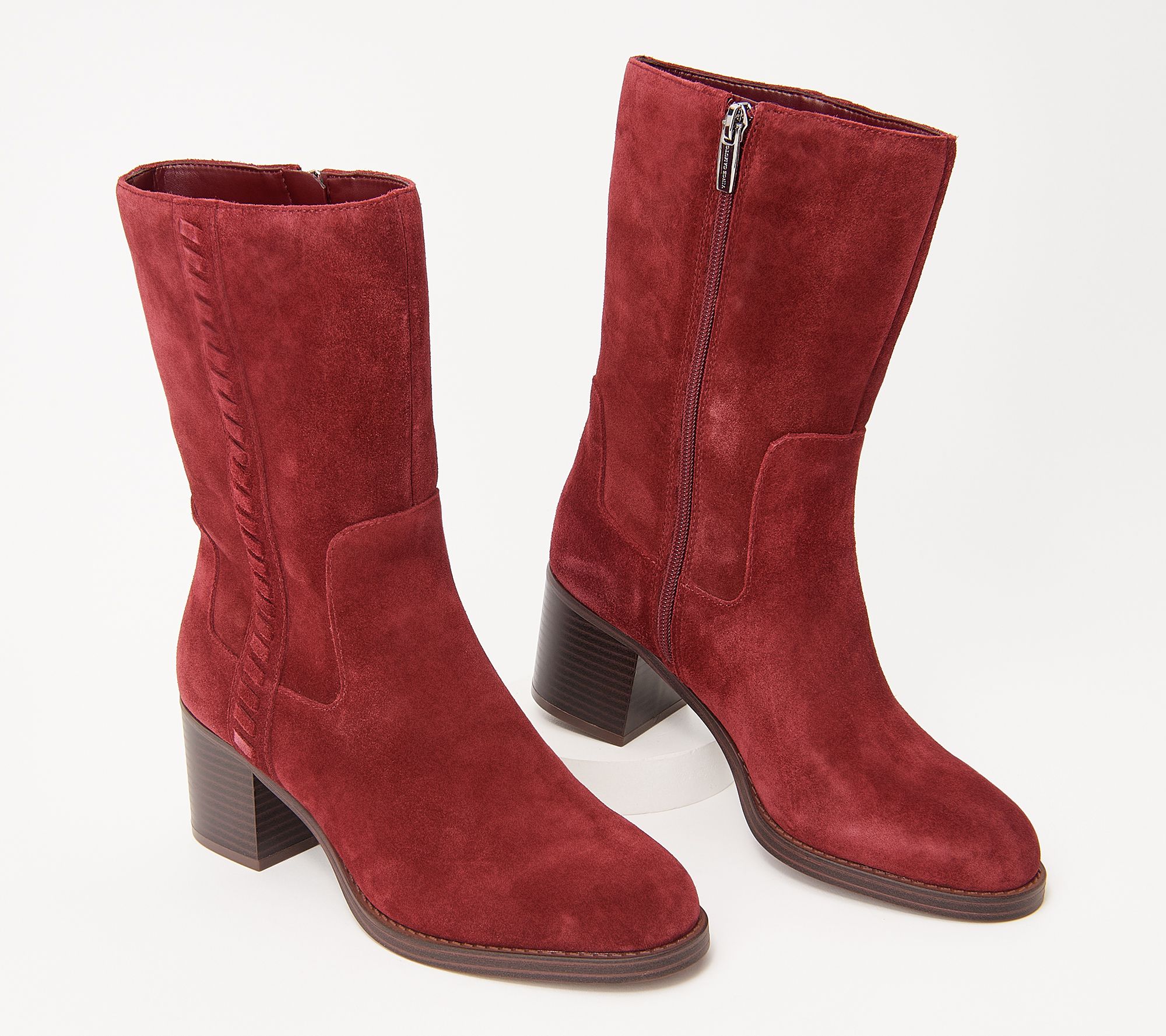 "As Is" Vince Camuto Water Repellent Mid- Shaft Suede Boots- Zelcinna