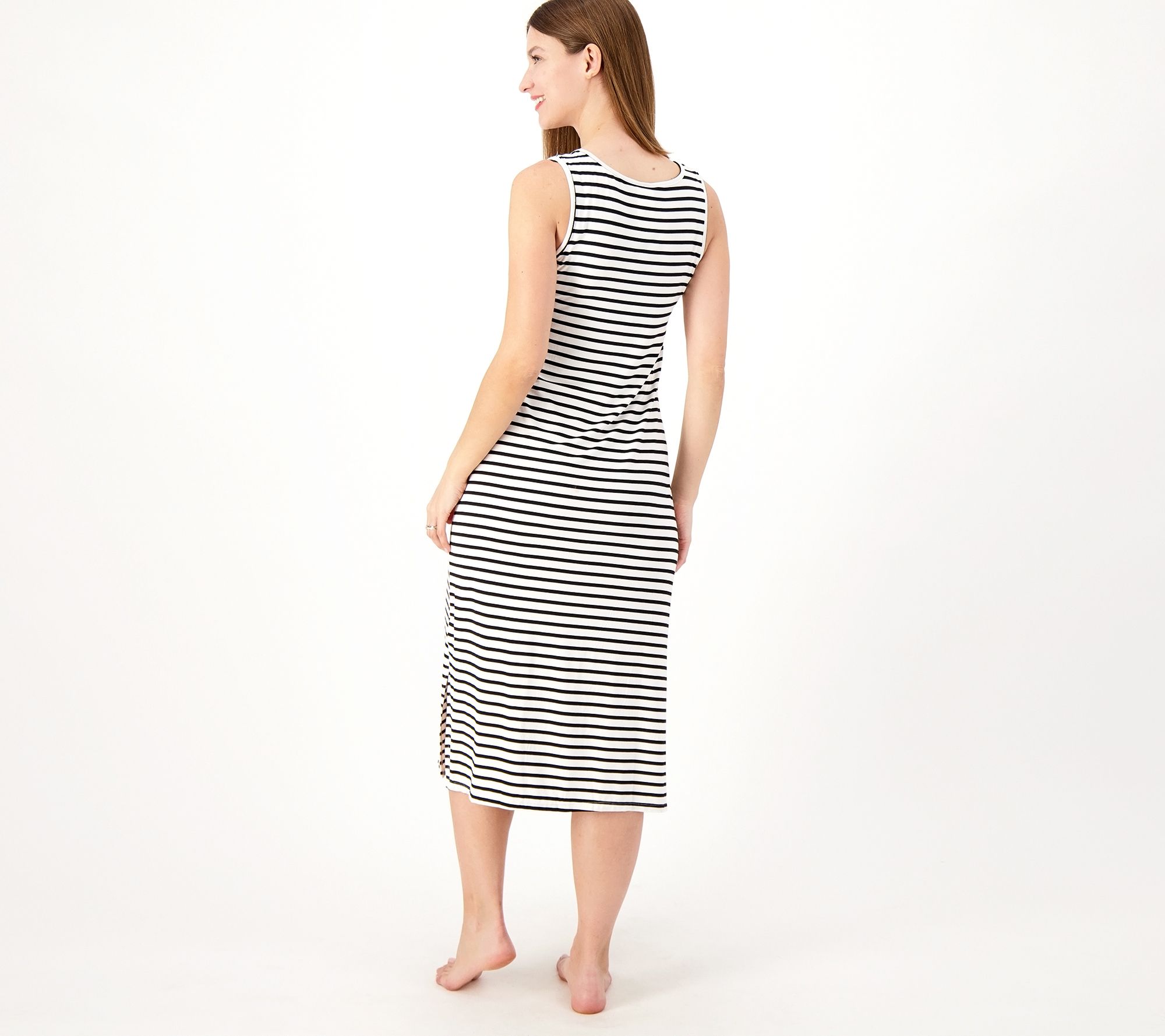 Jantzen Sleeveless Striped Knit Knit Cover-Up Dress - QVC.com