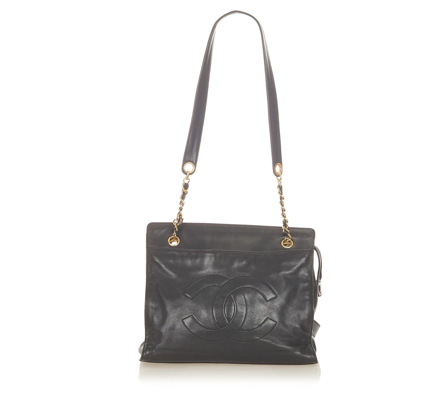 Chanel Beaute Black Fabric CC Logo Shoulder Bag Purse Designer