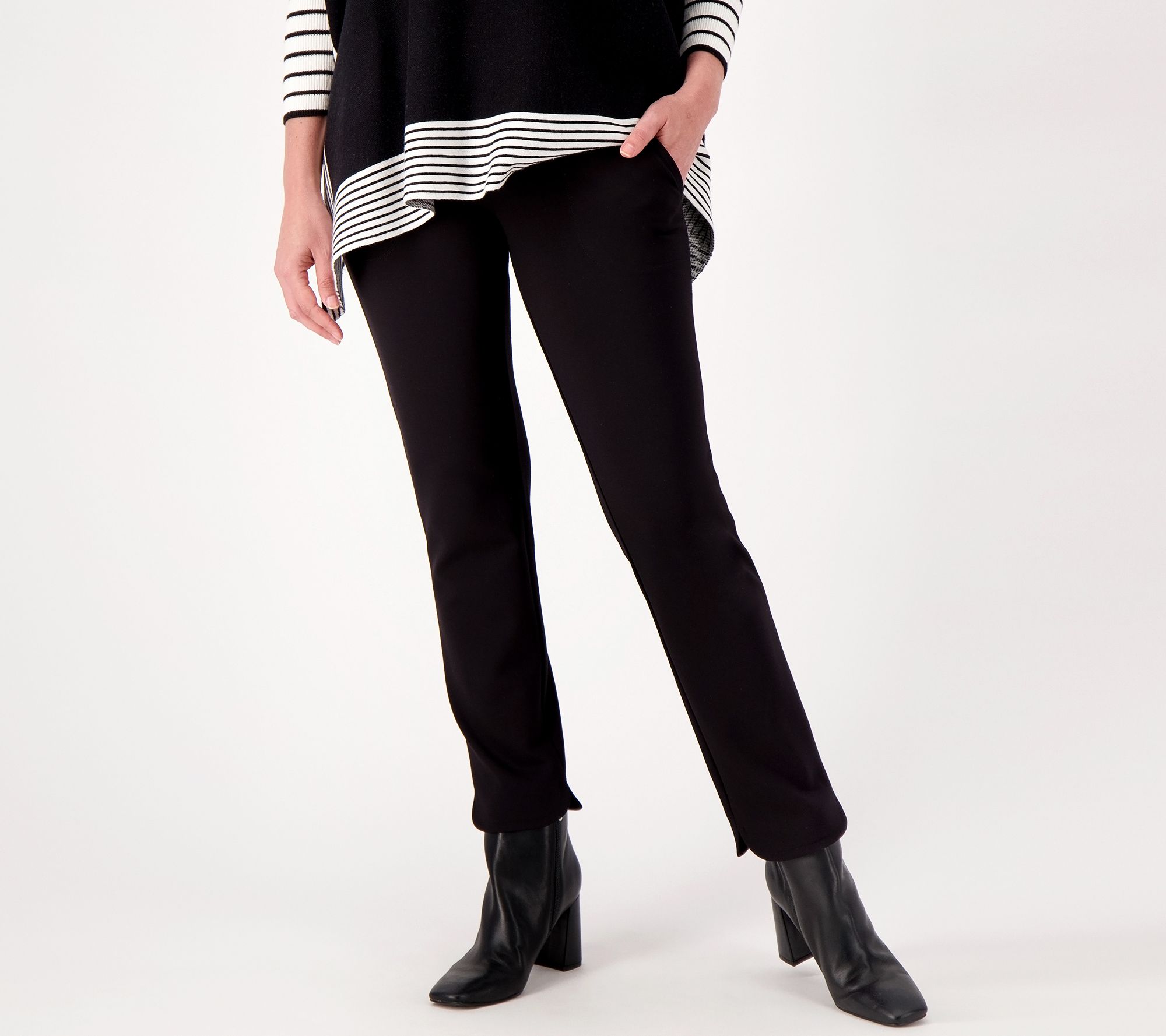 "As Is" Women with Control Tall Luxe Ponte Tummy Control Ankle Pants