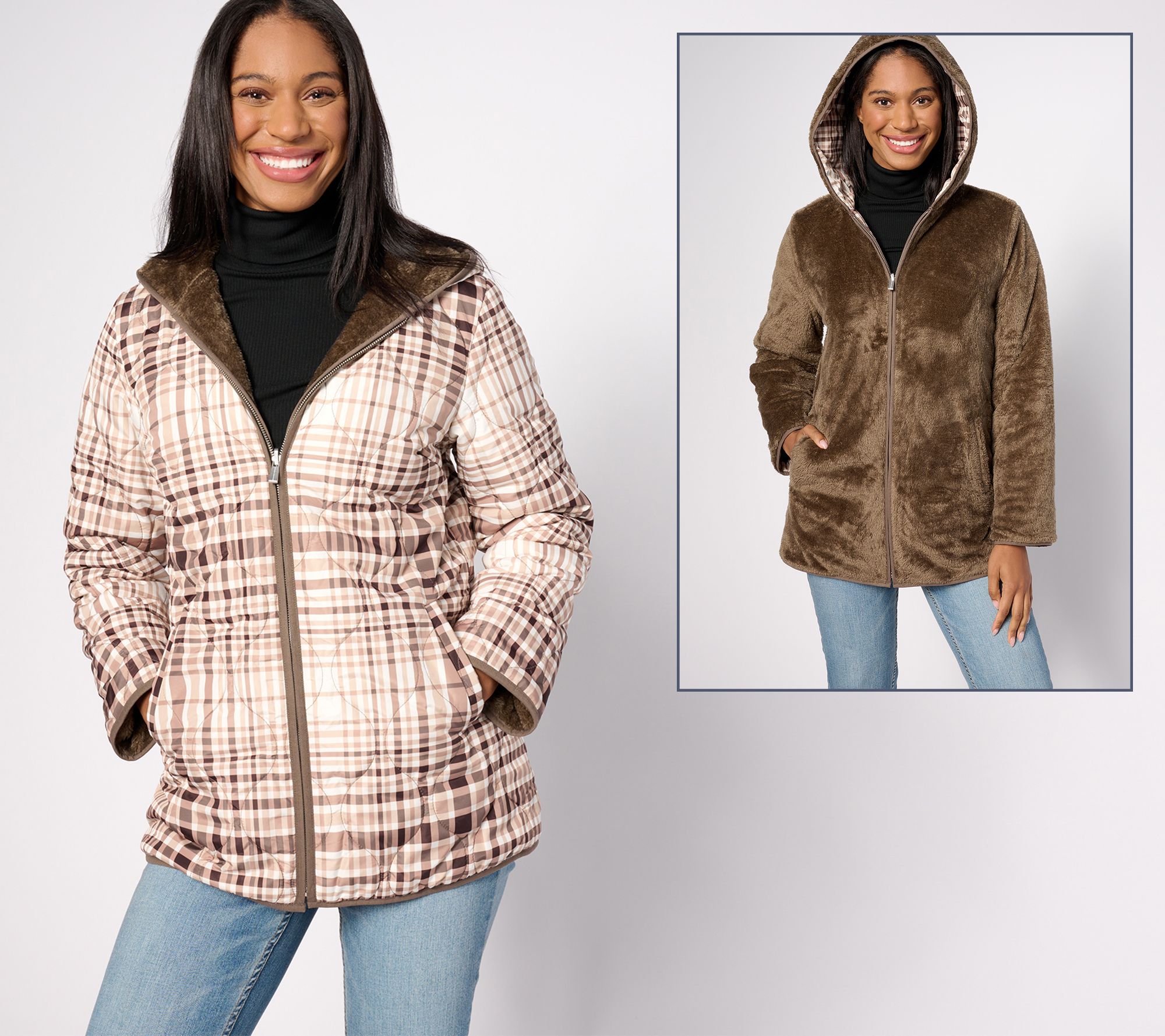 Qvc plus size coats best sale