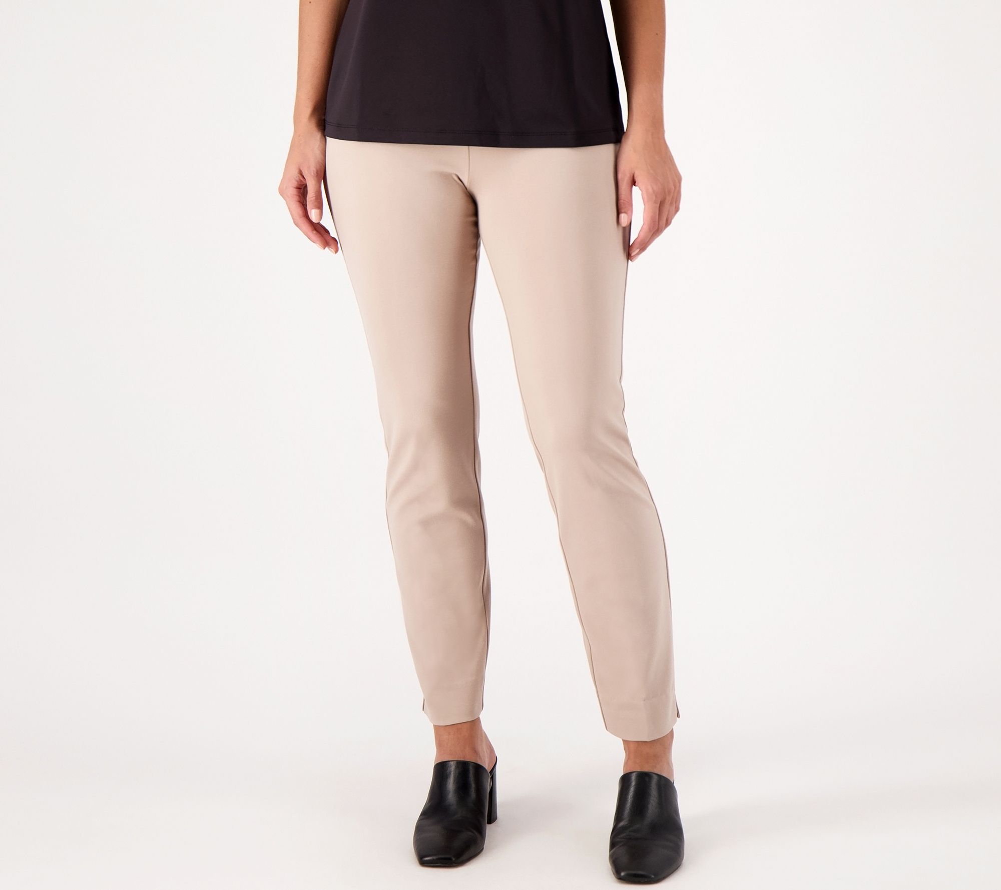 "As Is" Susan Graver Every Day Petite Supreme Knit Slim Leg Pants