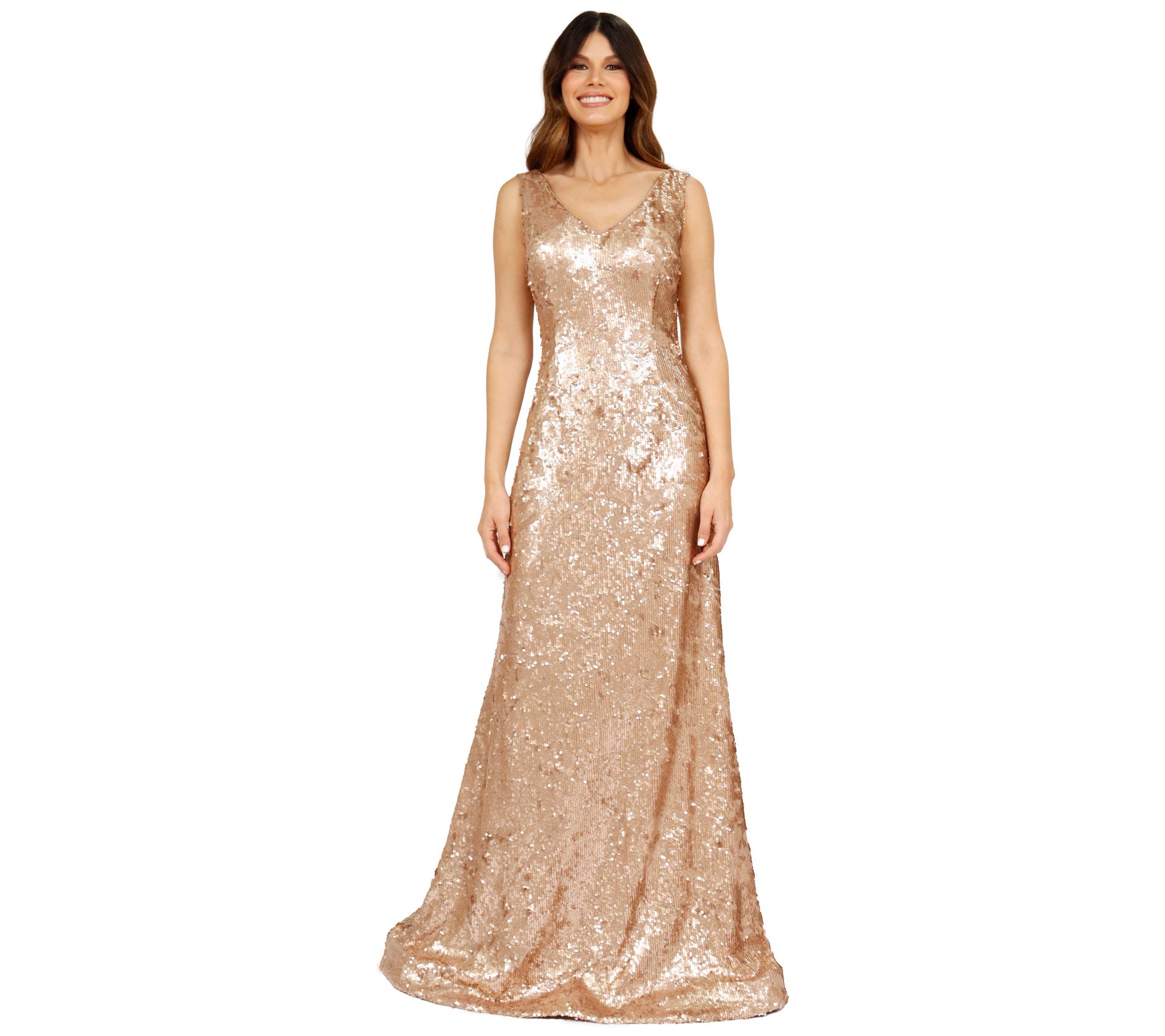 Rene Ruiz Collection V-Neck Sequin Fitted Gown