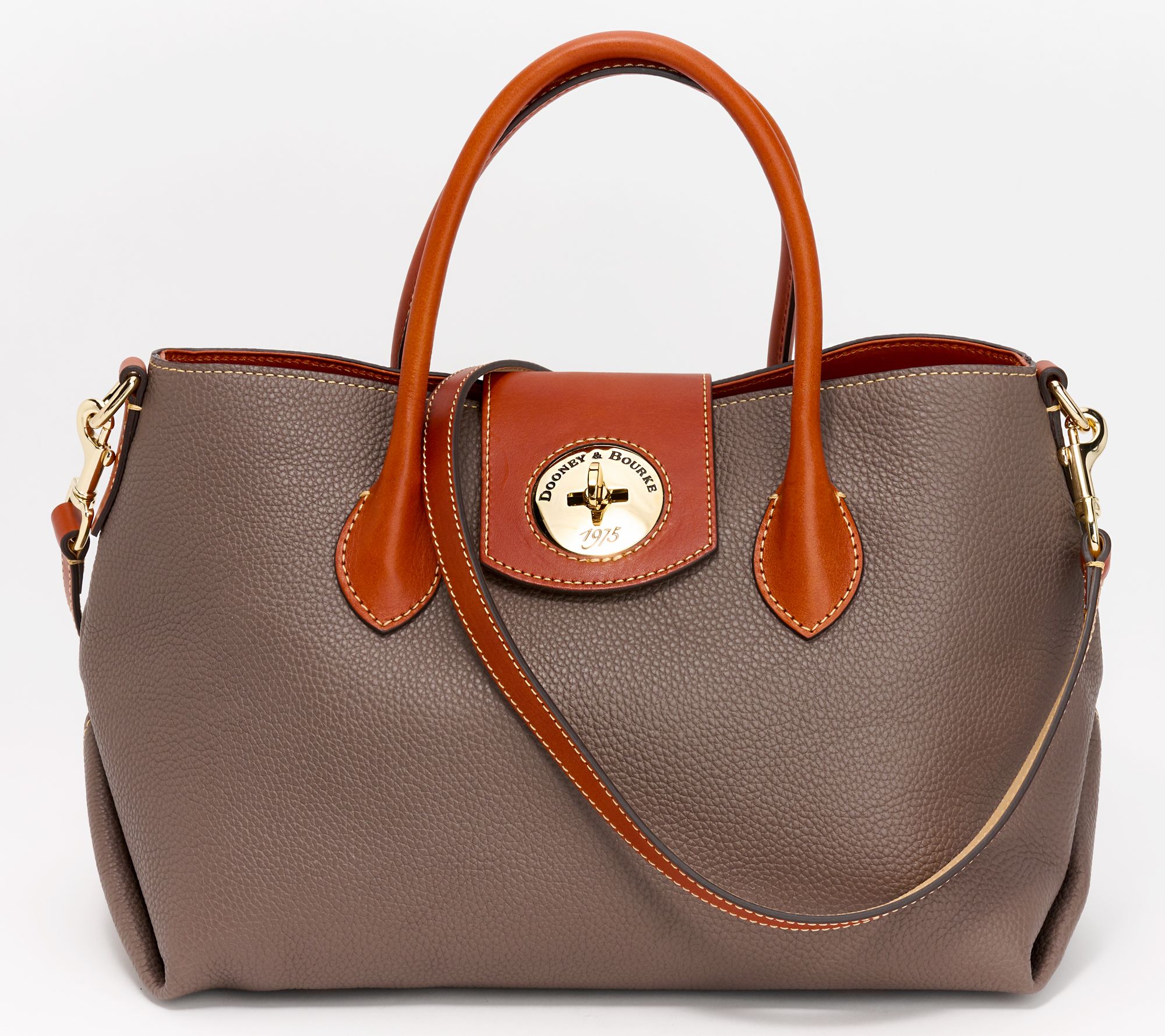 Dooney & Bourke Turnlock Leather Handle Tote