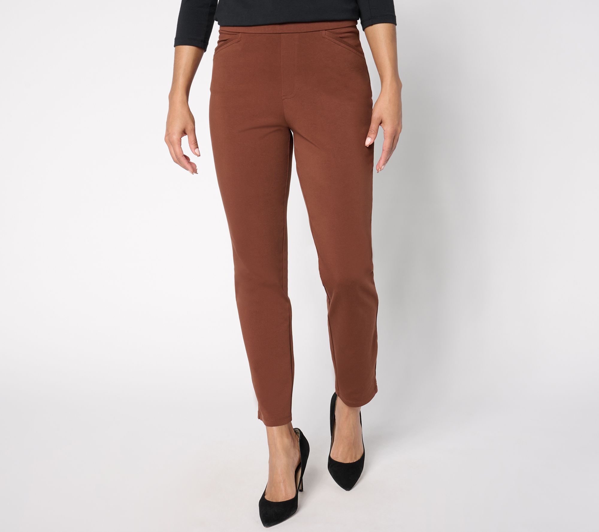 Susan Graver Weekend Petite Premium Stretch Slim-Leg Ankle Pants