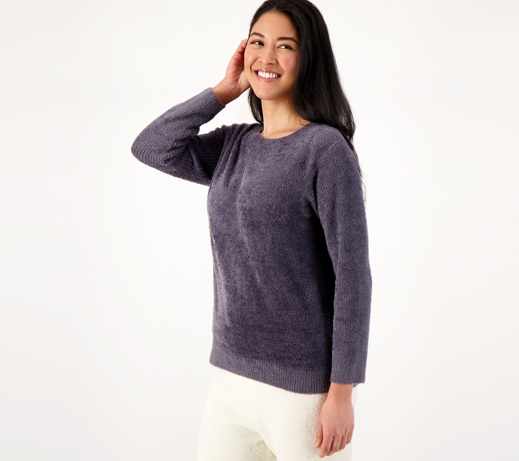 "As Is" Barefoot Dreams CozyChic Lite Ribbed Sleeve Pullover