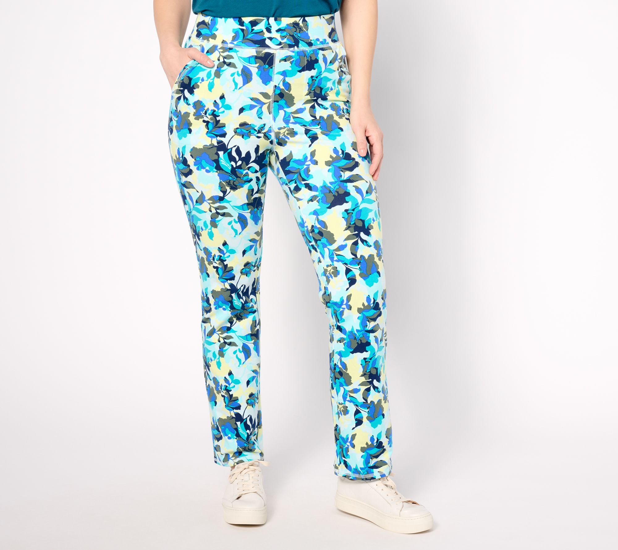 "As Is" Denim & Co. Petite Active Duo Stretch Lightly Boot Pant