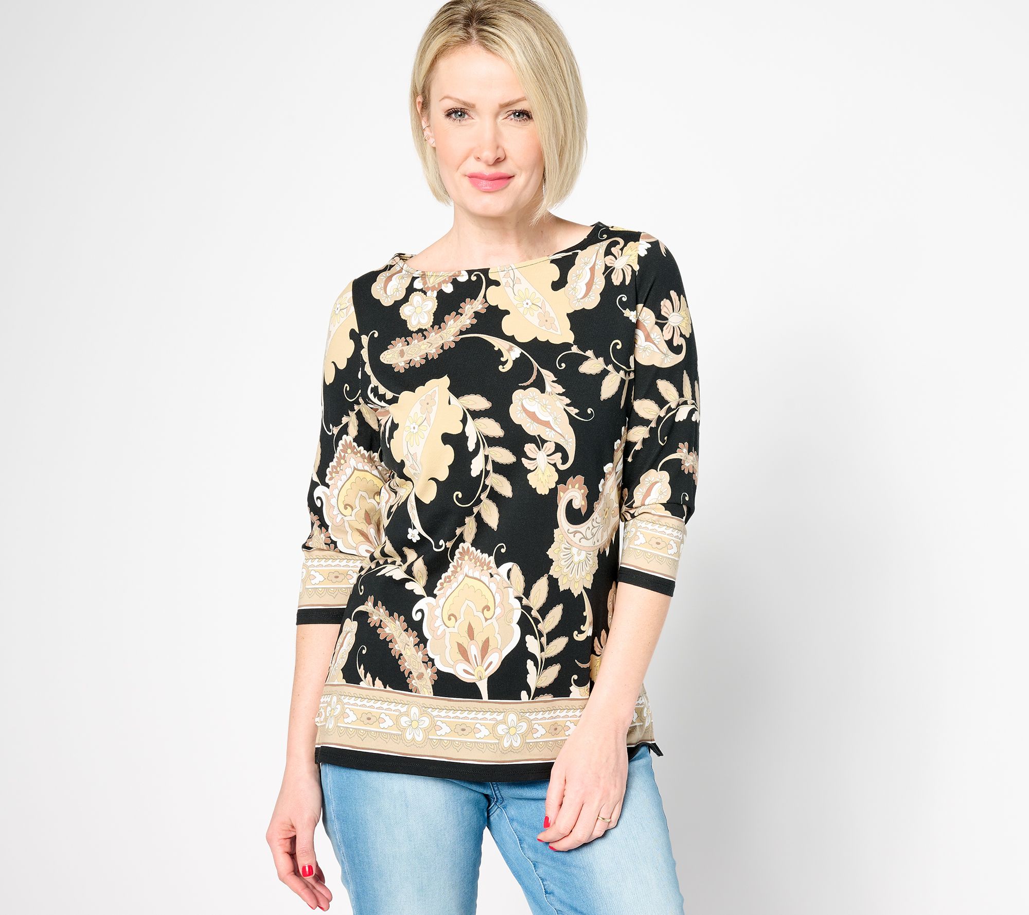 "As Is" Belle by Kim Gravel TripleLuxe Knit Pretty in Paisley Top
