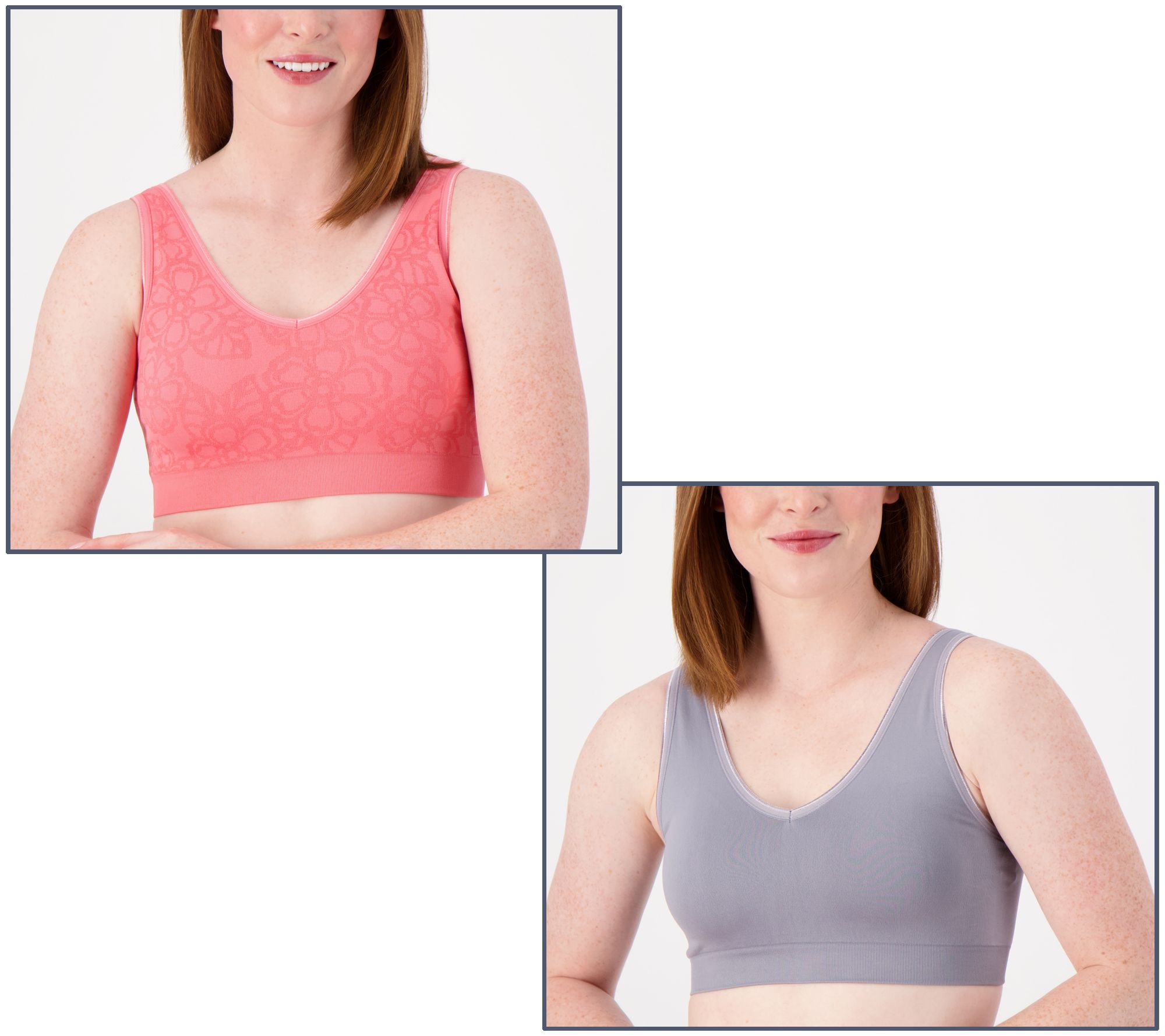 "As Is" AnyBody Intimates Set of 2 All-Day Seamless Bras