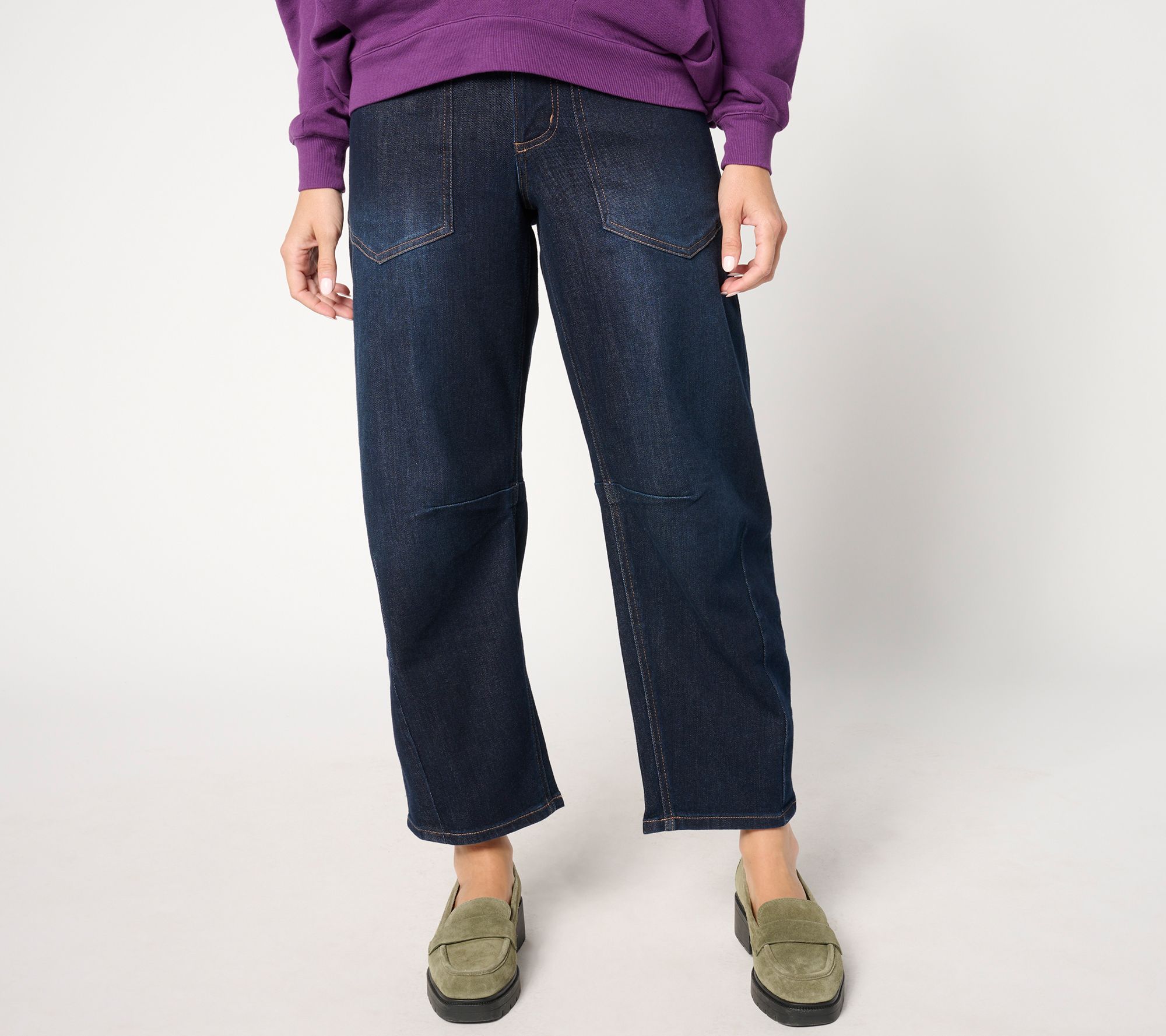 Carla Rockmore Collection Petite Barrel Leg Jean - Indigo