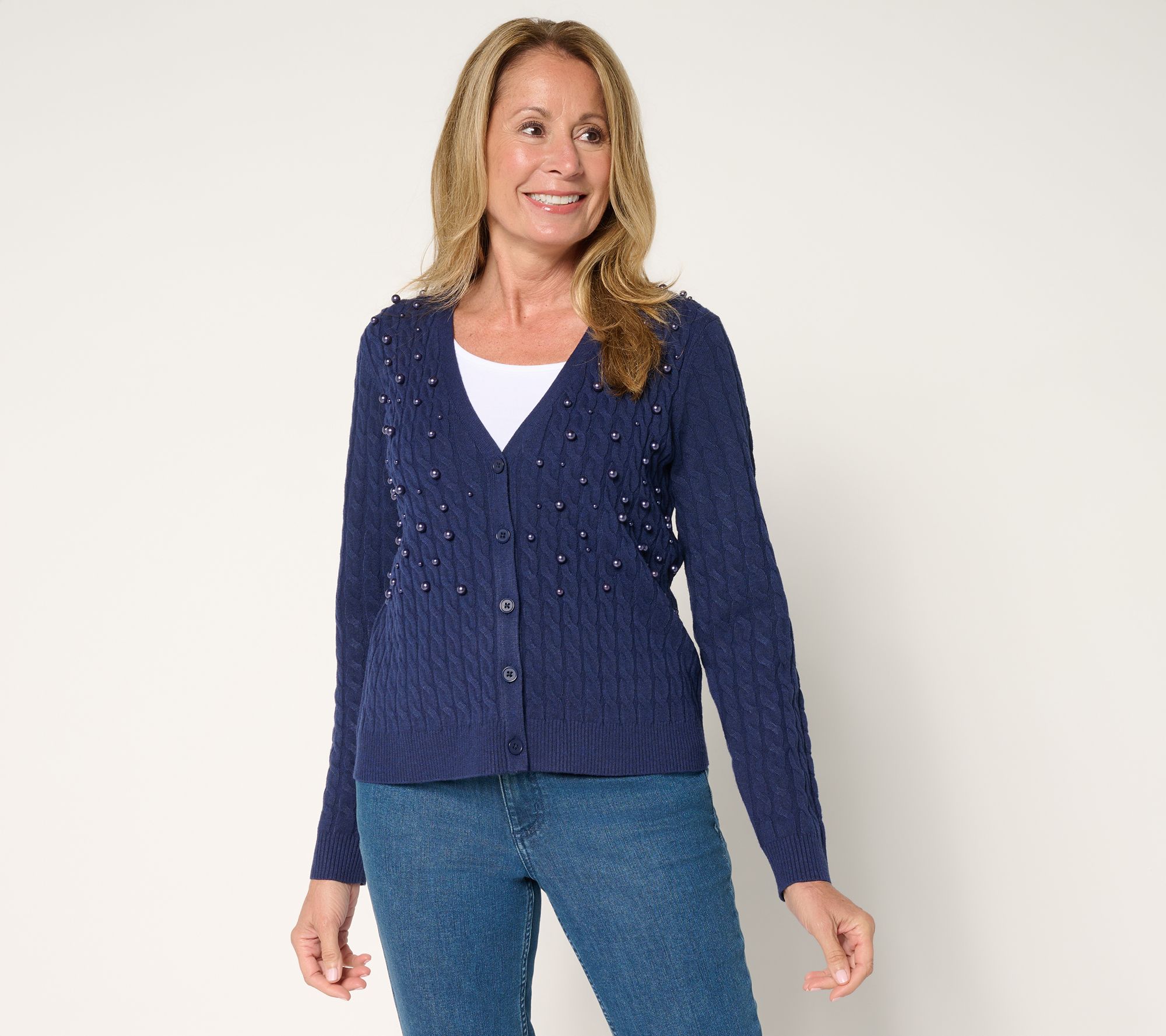 BEAUTIFUL by Lawrence Zarian The Annie Embellished Pearl Cardigan