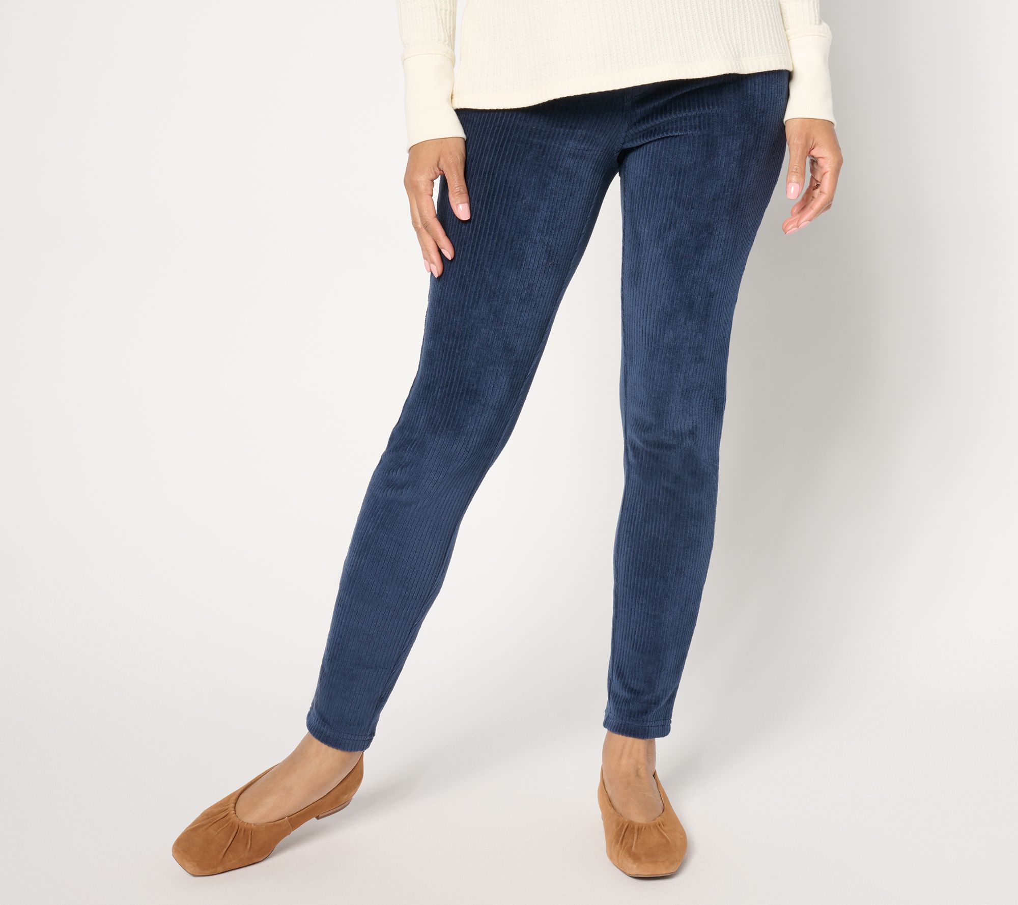 Quacker Factory Corduroy Tall Flat Waistband Jegging