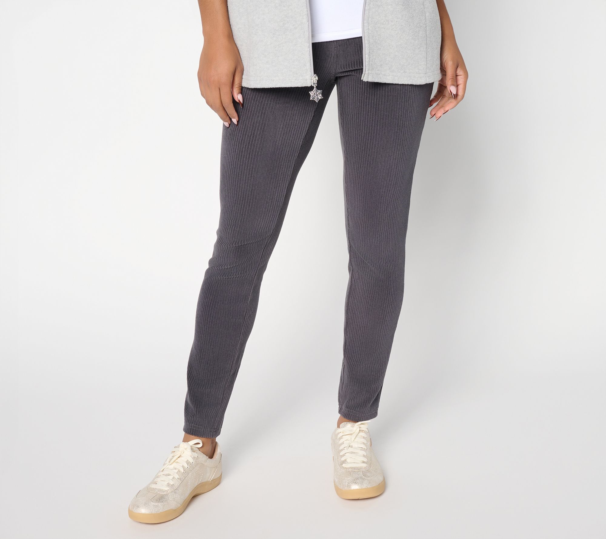 Quacker Factory Corduroy Tall Flat Waistband Jegging