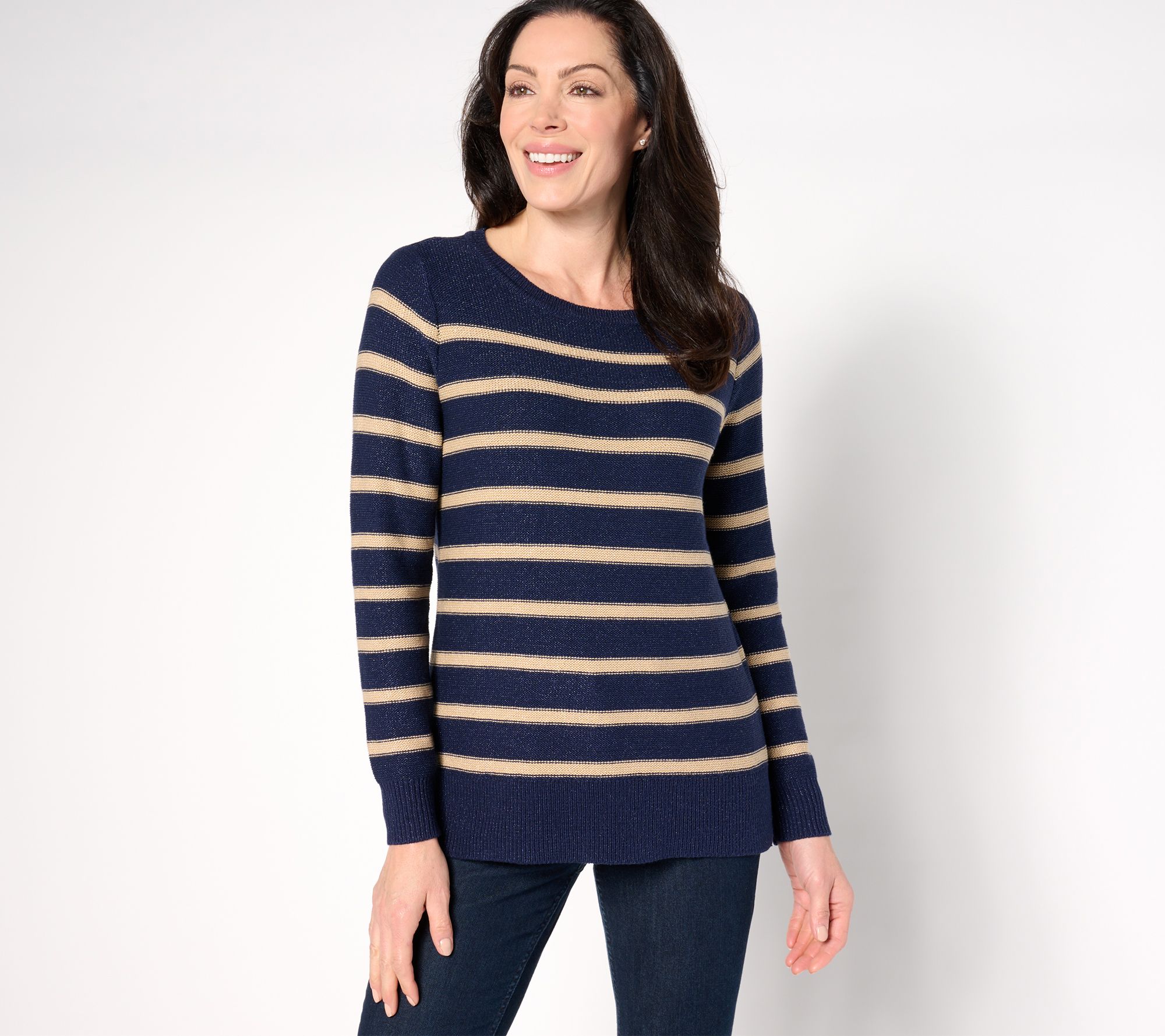 Belle by Kim Gravel Resort Ready Gold Striped Boatneck