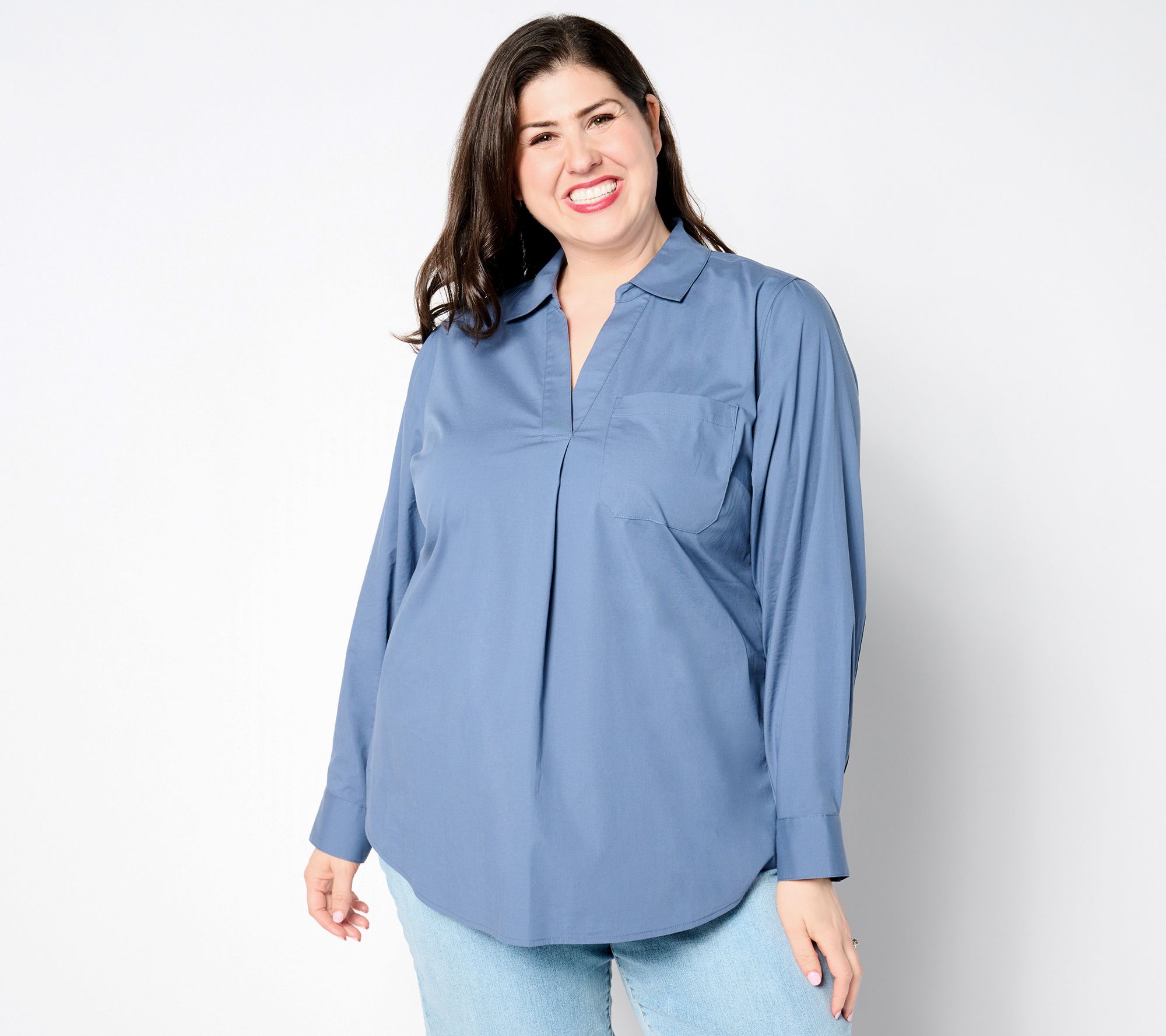 "As Is" Joan Rivers Pullover Blouse with Back Details
