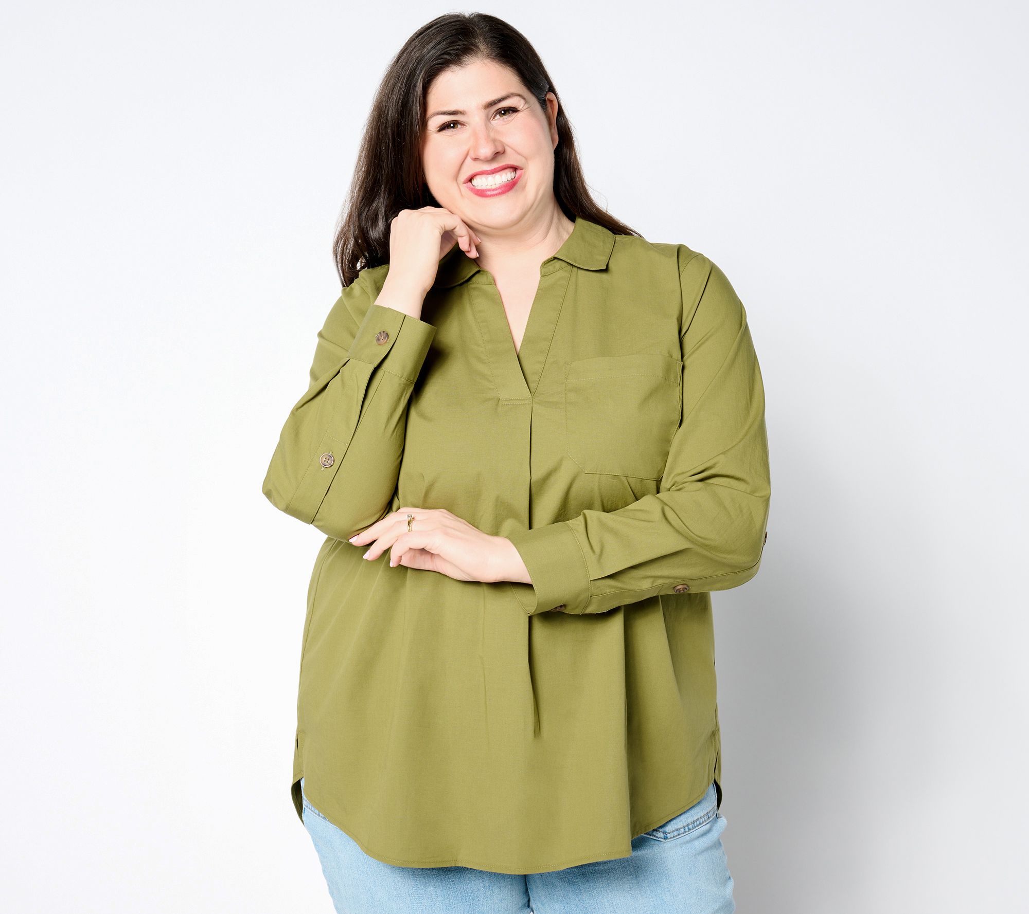 "As Is" Joan Rivers Pullover Blouse with Back Details