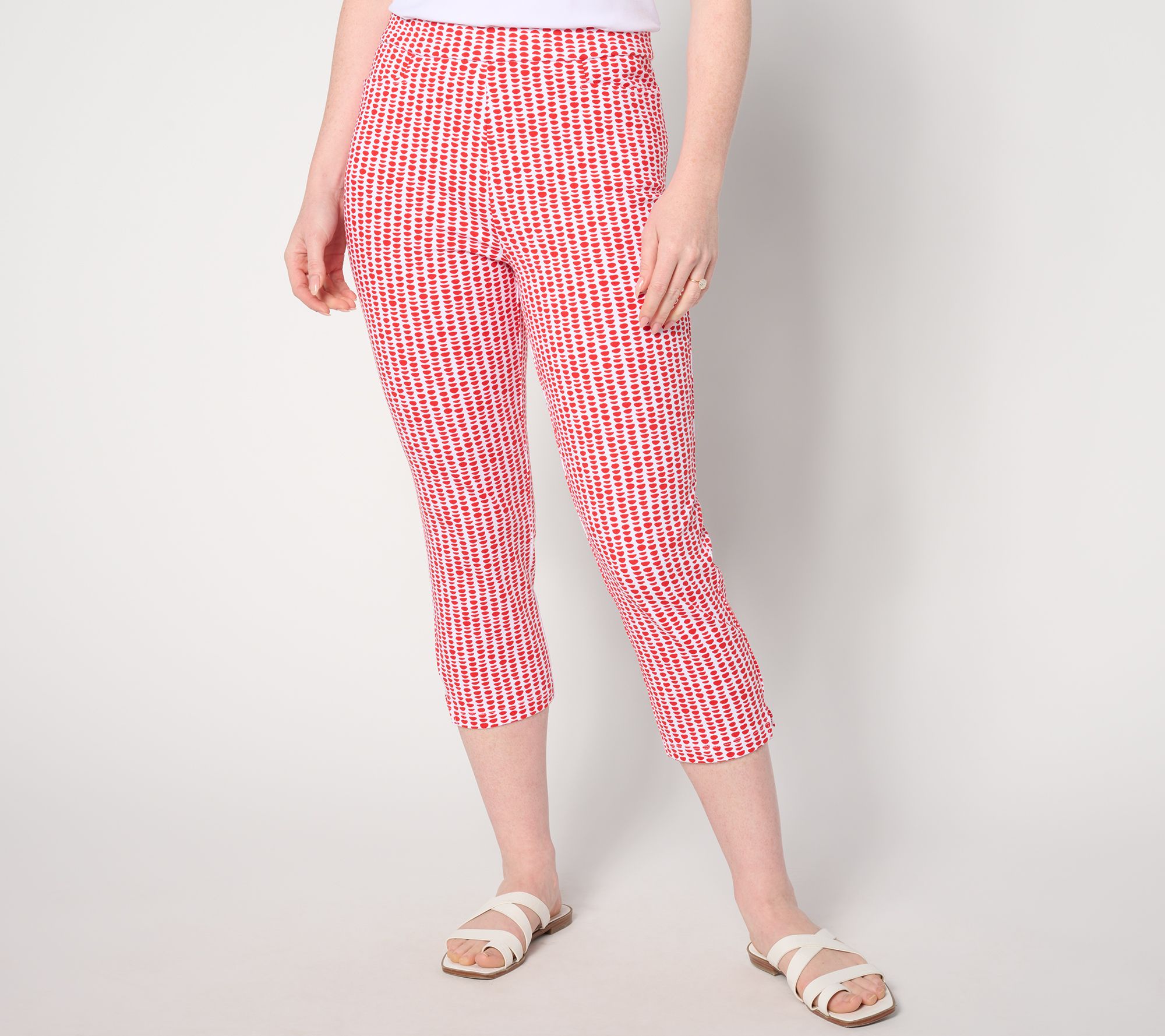 "As Is" Susan Graver Weekend Petite Printed Premium Stretch Ava Capri