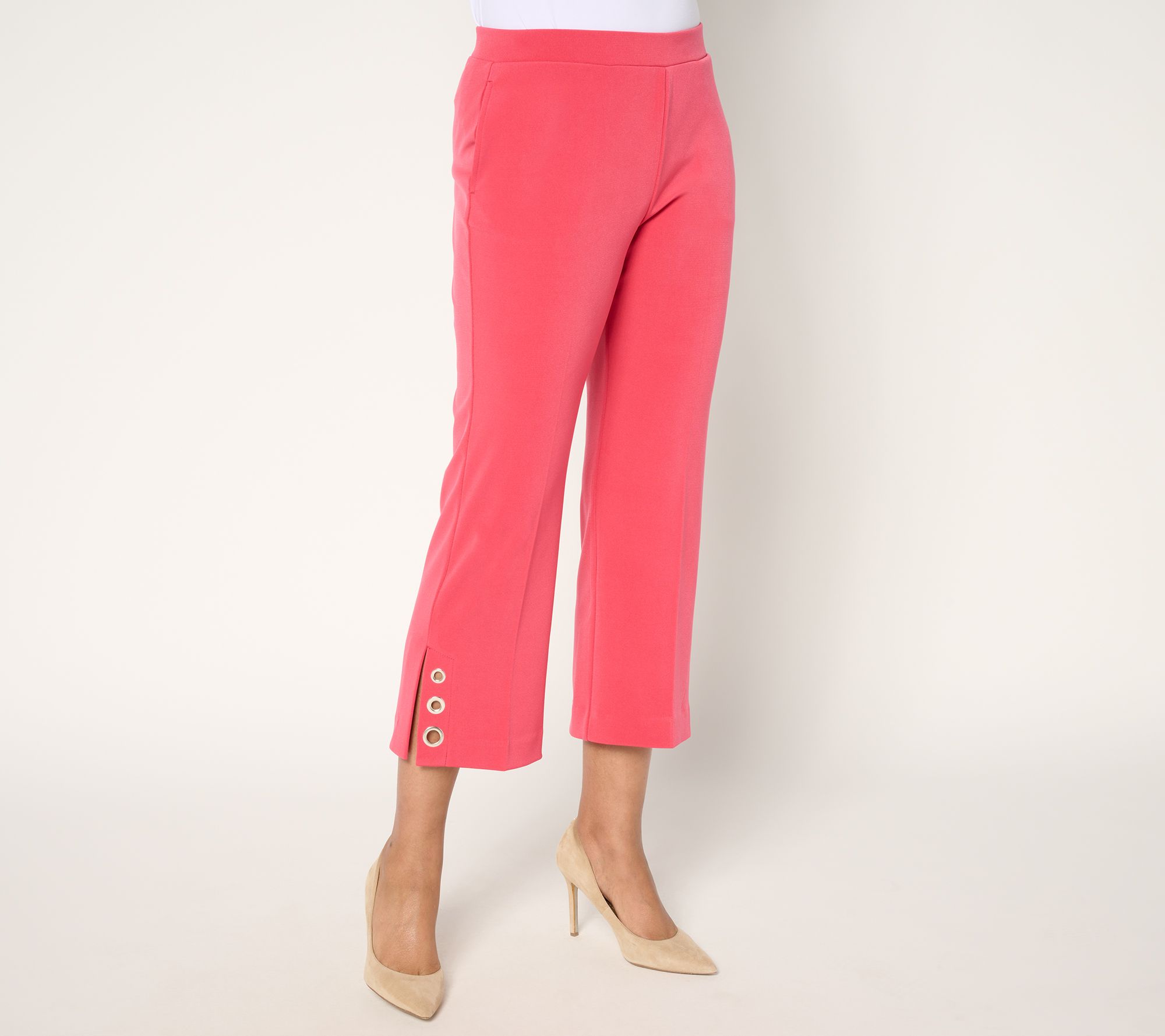 Susan Graver LK Fusion Petite Mini Boot Cut Crop Pants