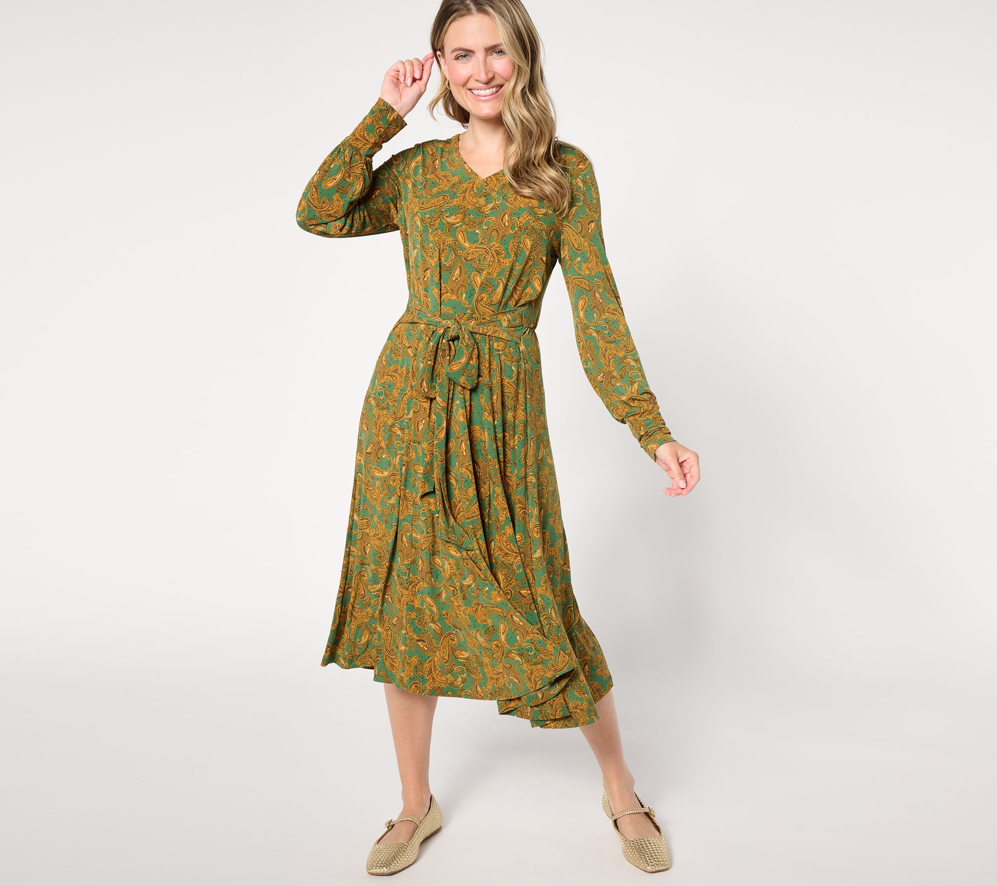 "As Is" Studio Park X Jane Treacy Regular Faux Wrap Knit Dress