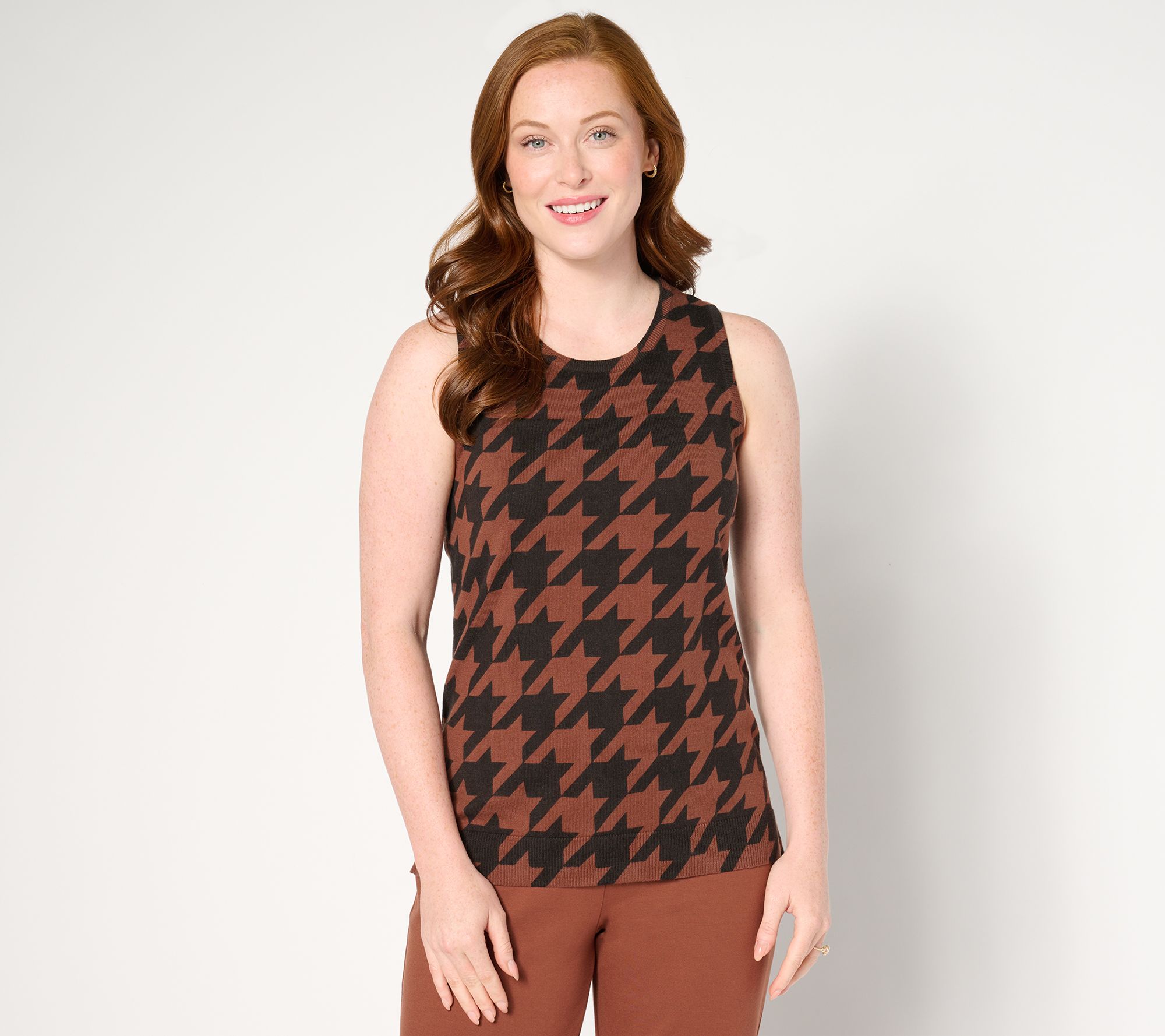 "As Is" Isaac Mizrahi Live! Estate Printed Crewneck Sweater Shell