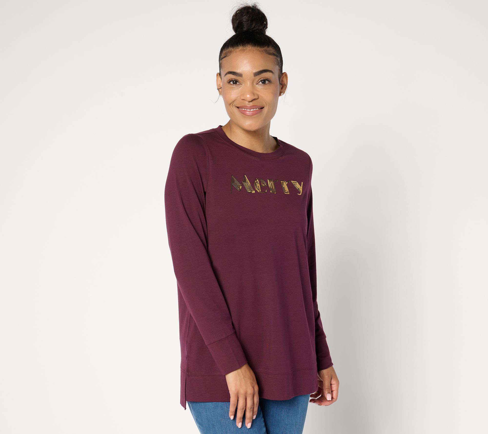 "As Is" Jingle Belles by Kim Gravel TripleLuxe Knit Sequin Top