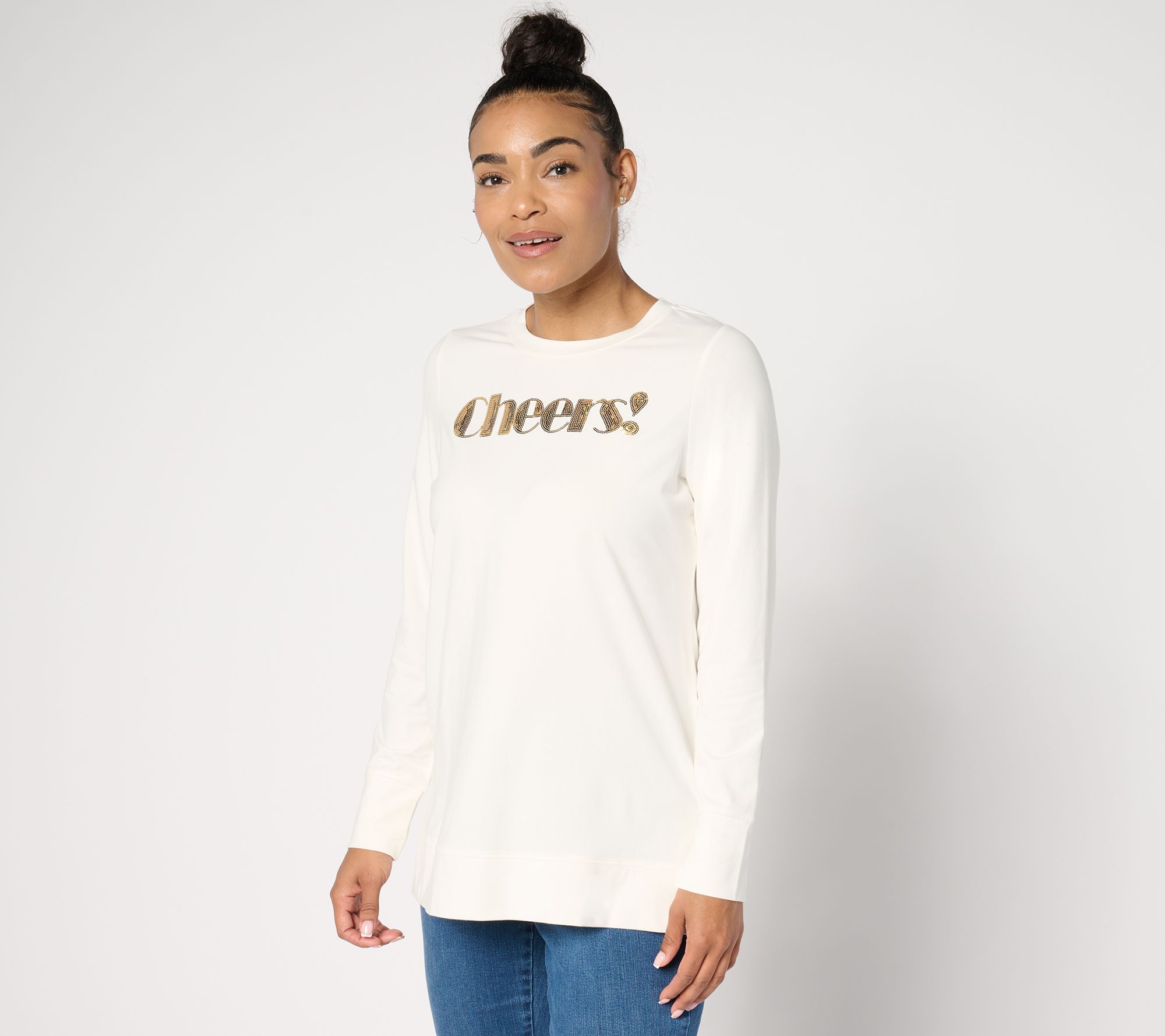 "As Is" Jingle Belles by Kim Gravel TripleLuxe Knit Sequin Top