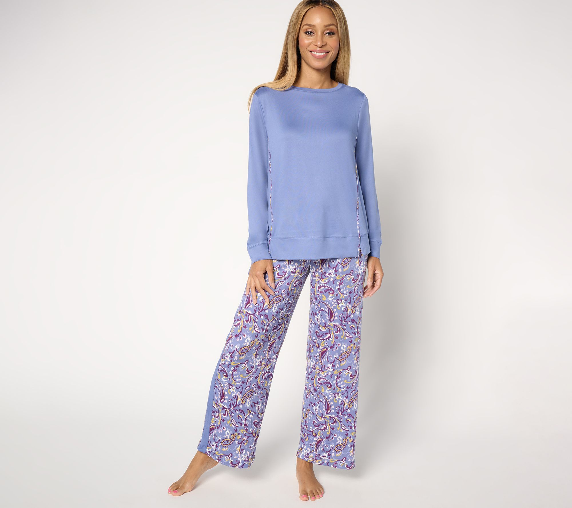 "As Is" Carole Hochman Feathersoft Wide Leg Lounge Set