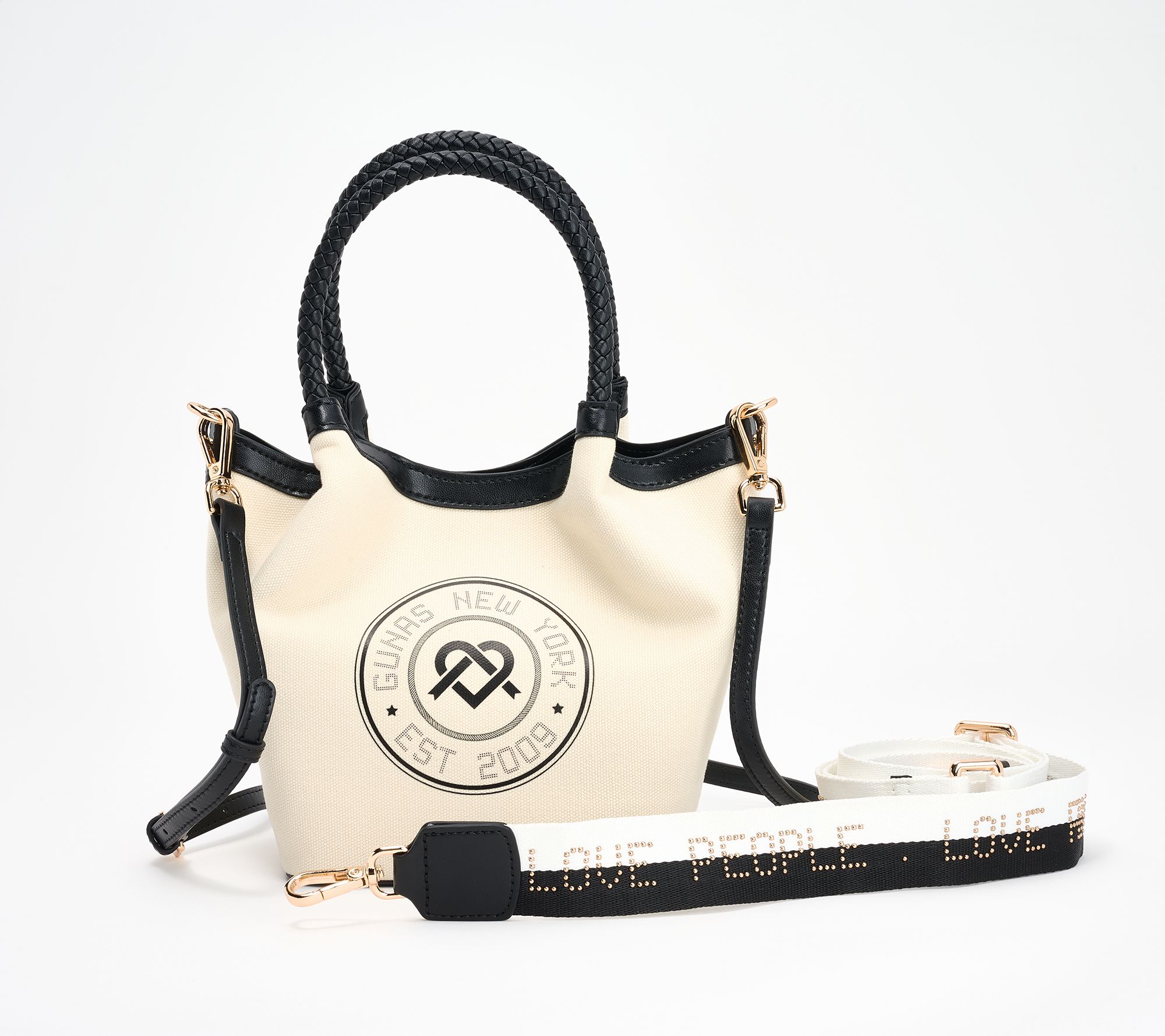 Gunas New York Canvas Mini Ruth Satchel with Crossbody Strap