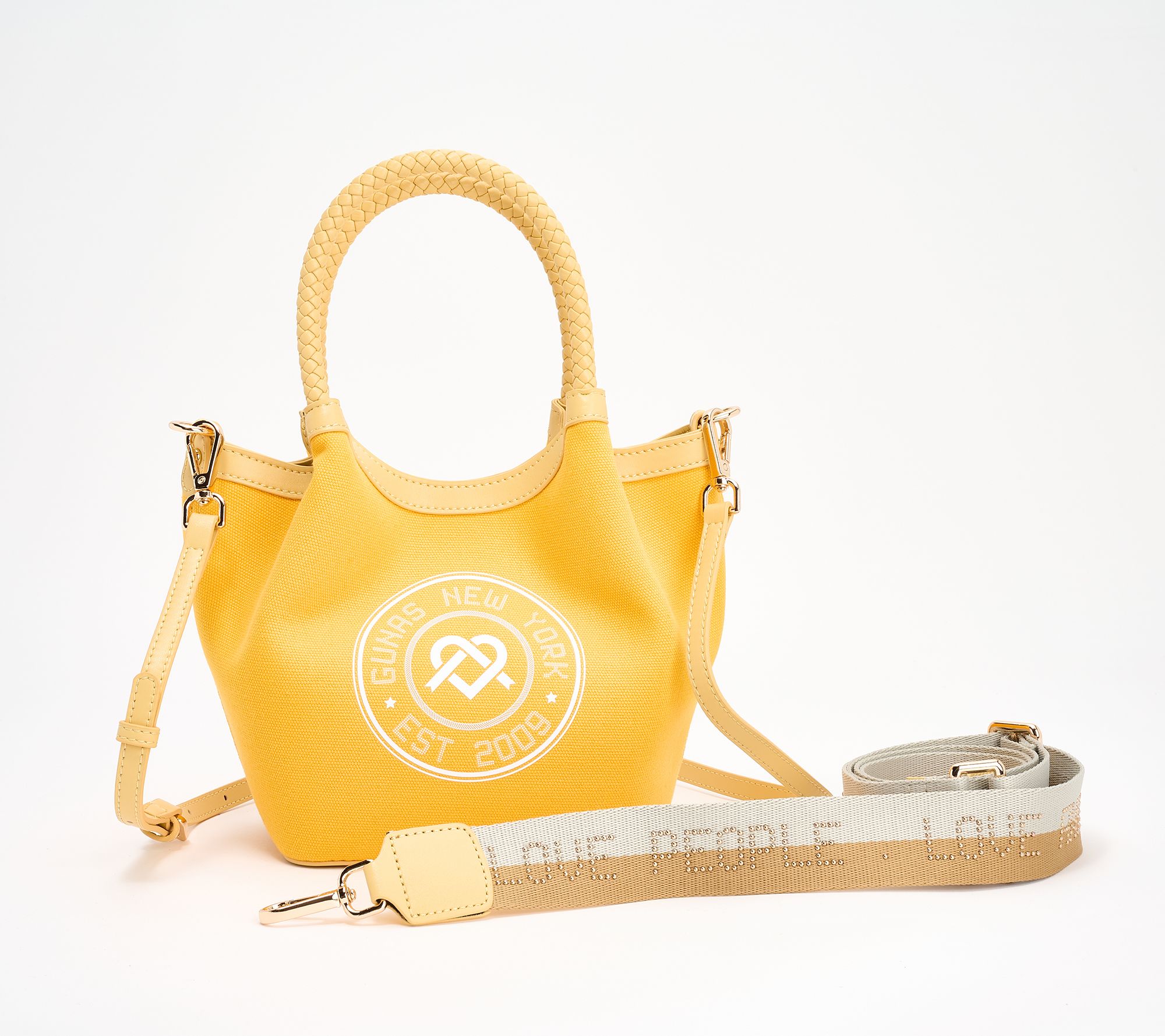 Gunas New York Canvas Mini Ruth Satchel with Crossbody Strap