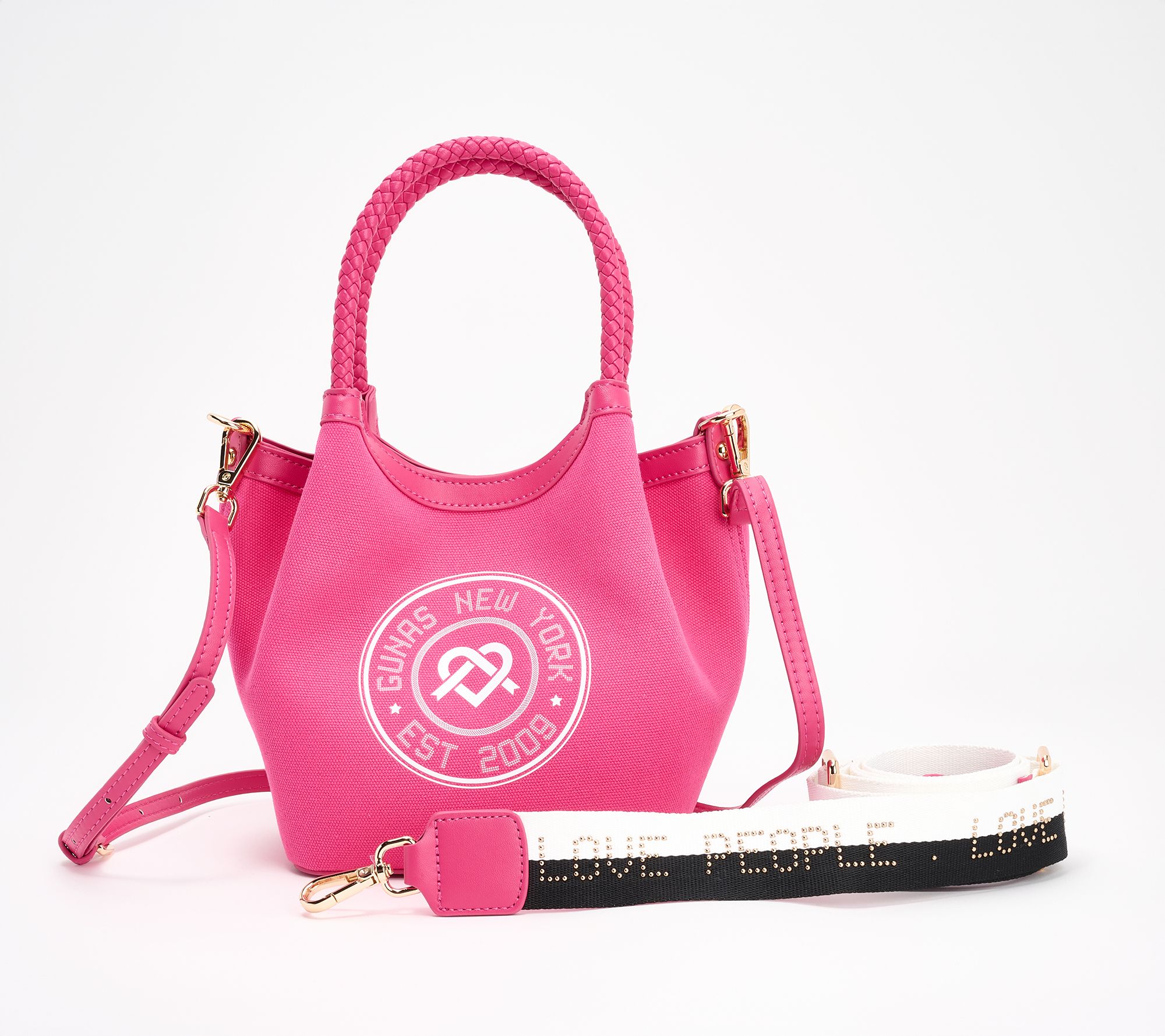 Gunas New York Canvas Mini Ruth Satchel with Crossbody Strap