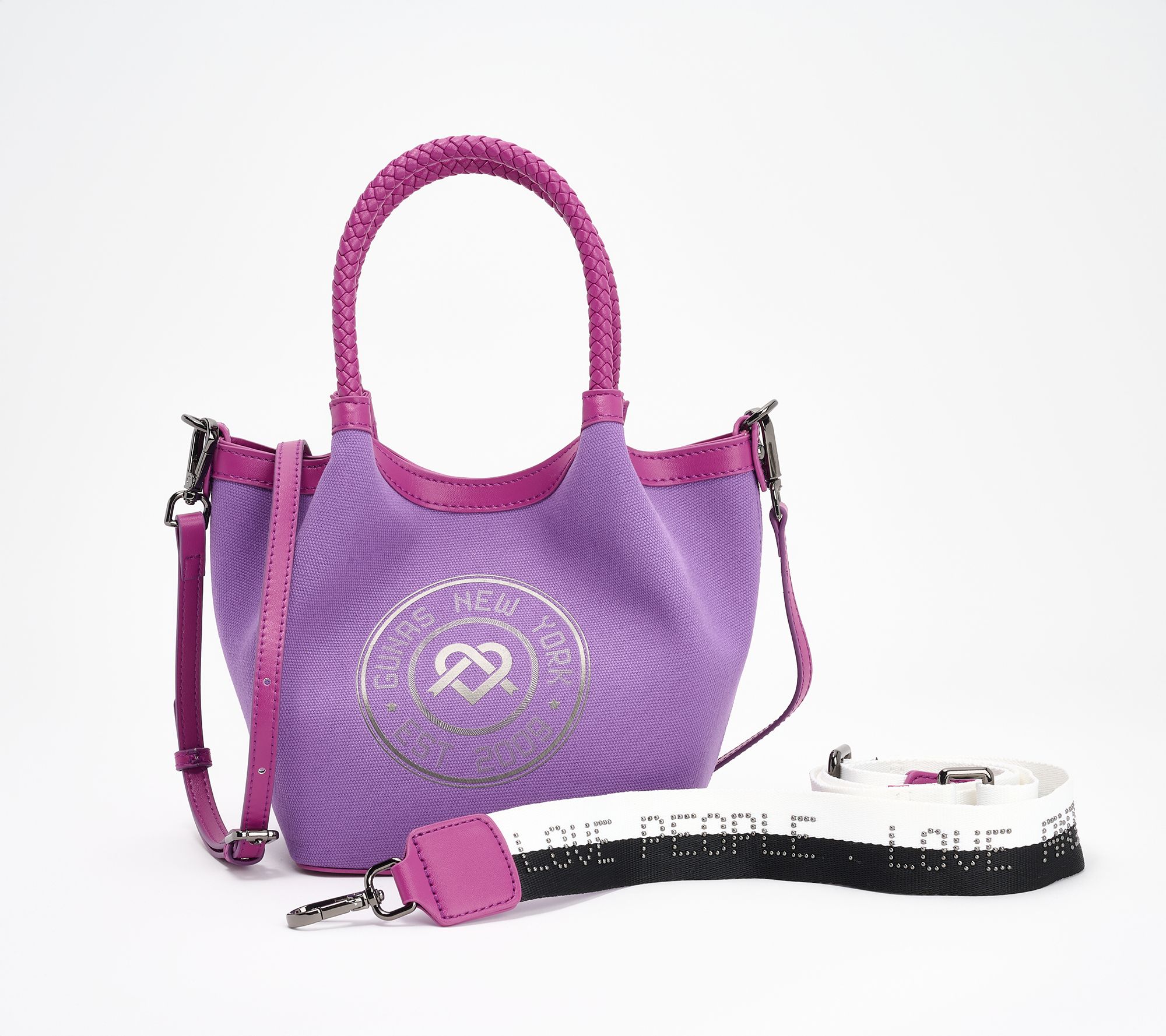 Gunas New York Canvas Mini Ruth Satchel with Crossbody Strap