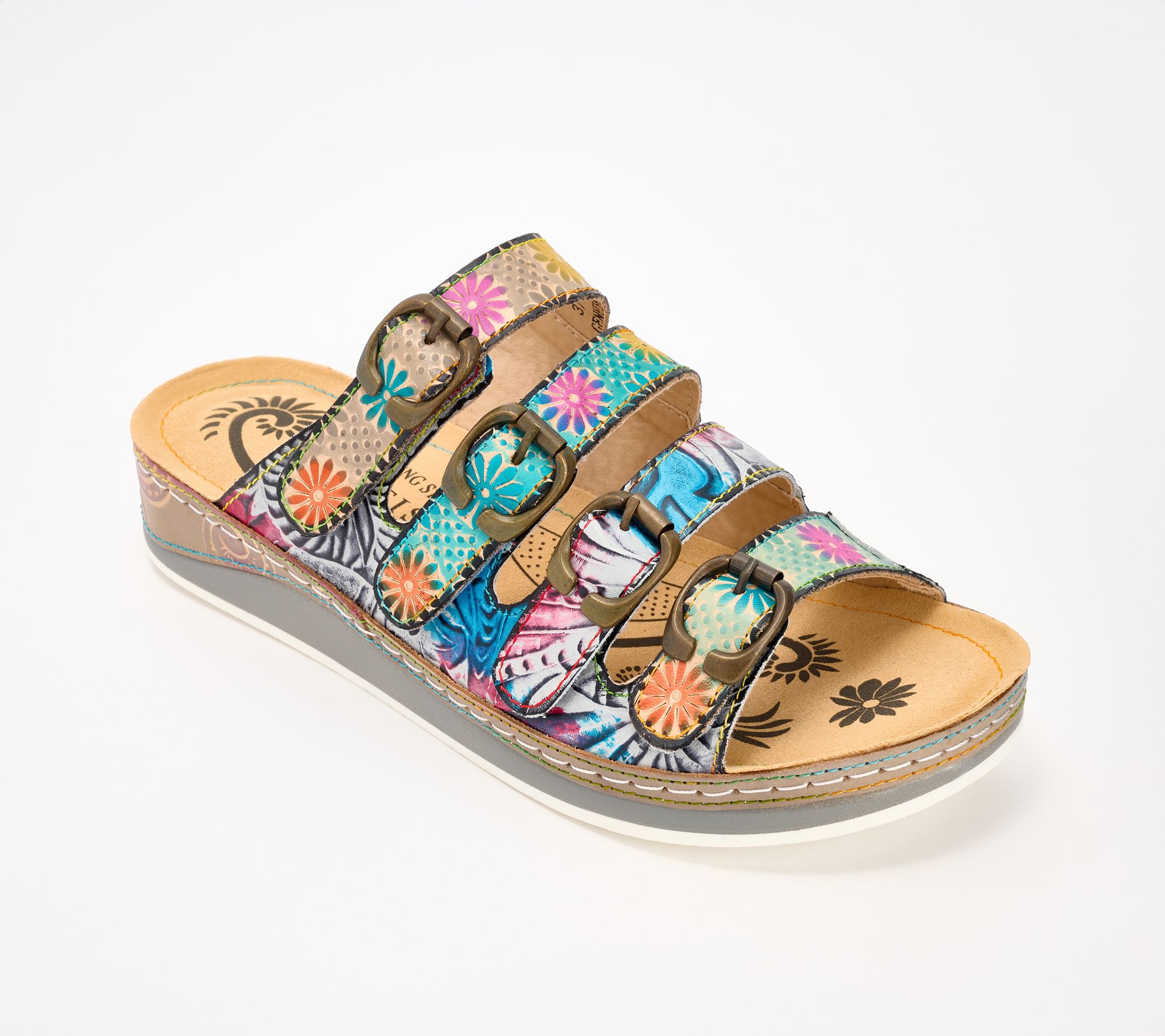 L'Artiste by Spring Step Leather Slide Sandals Bellini