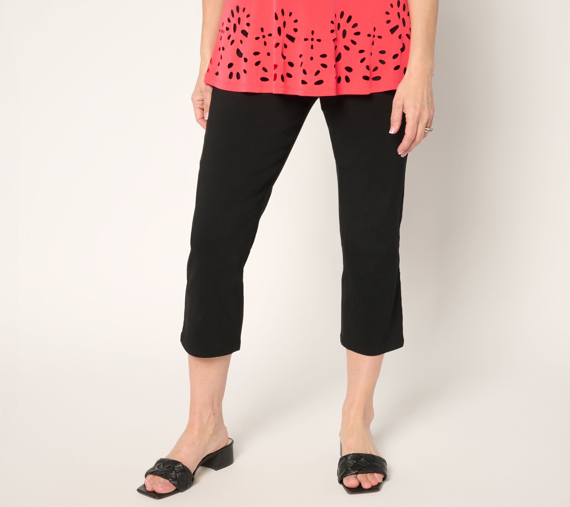 Susan Graver Petite Ultra Stretch Slim Leg Crop Pants