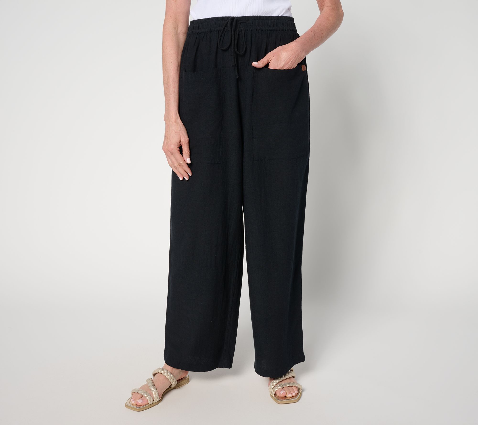 Peace Love World Boheme Petite Linen Blend Liz Ankle Pant