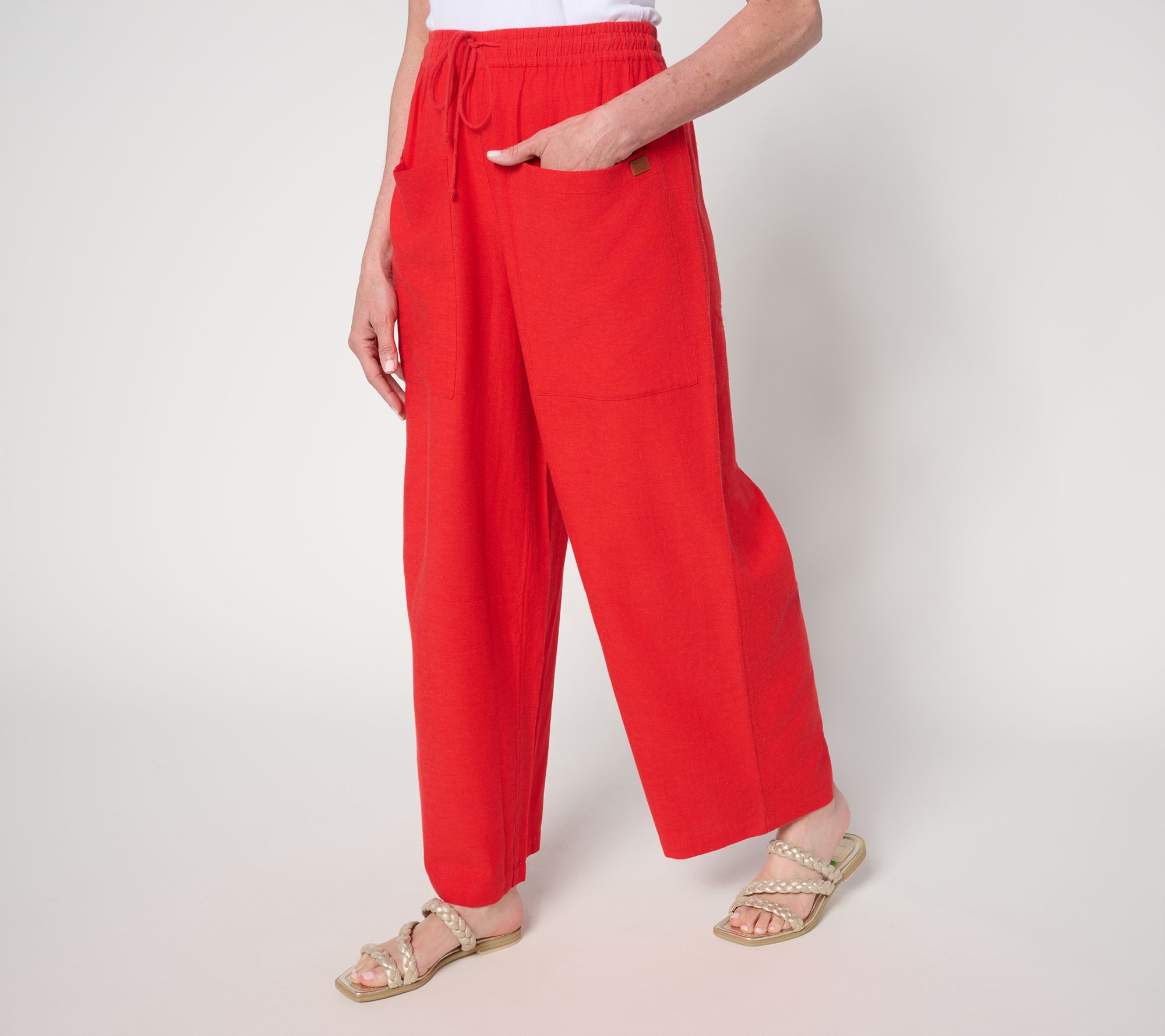 Peace Love World Boheme Petite Linen Blend Liz Ankle Pant