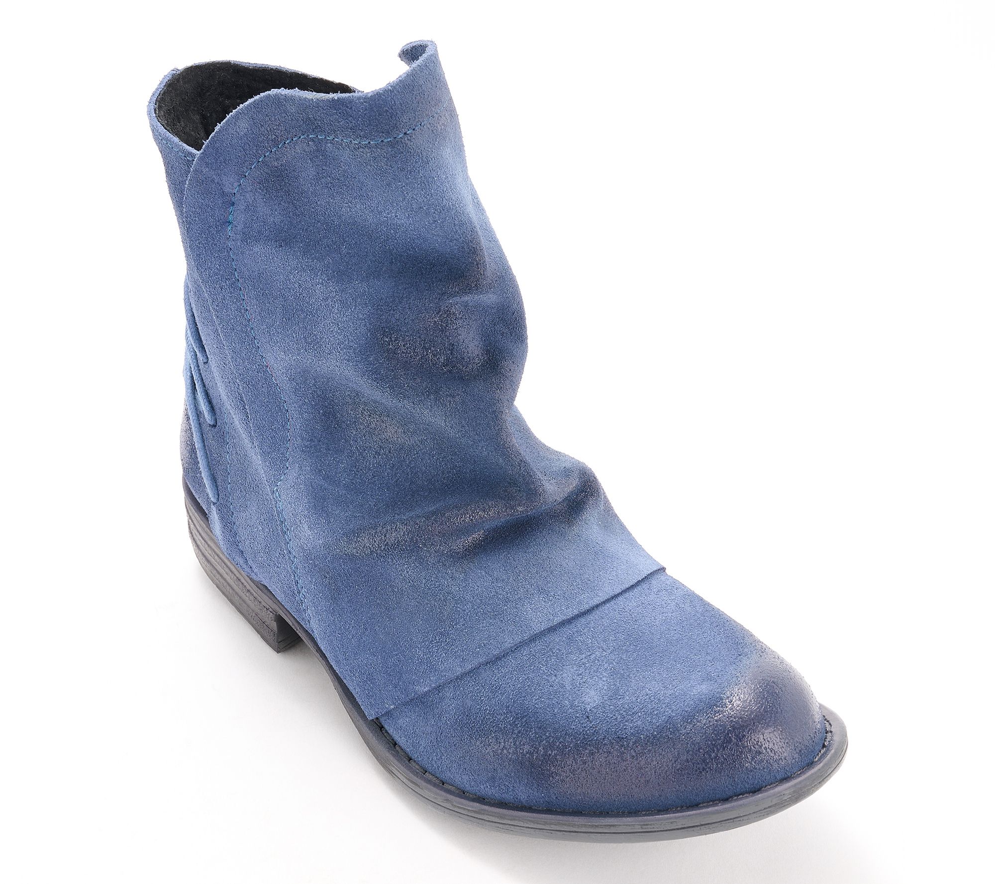 "As Is" Miz Mooz Suede Ruched Ankle Boots- Dotti