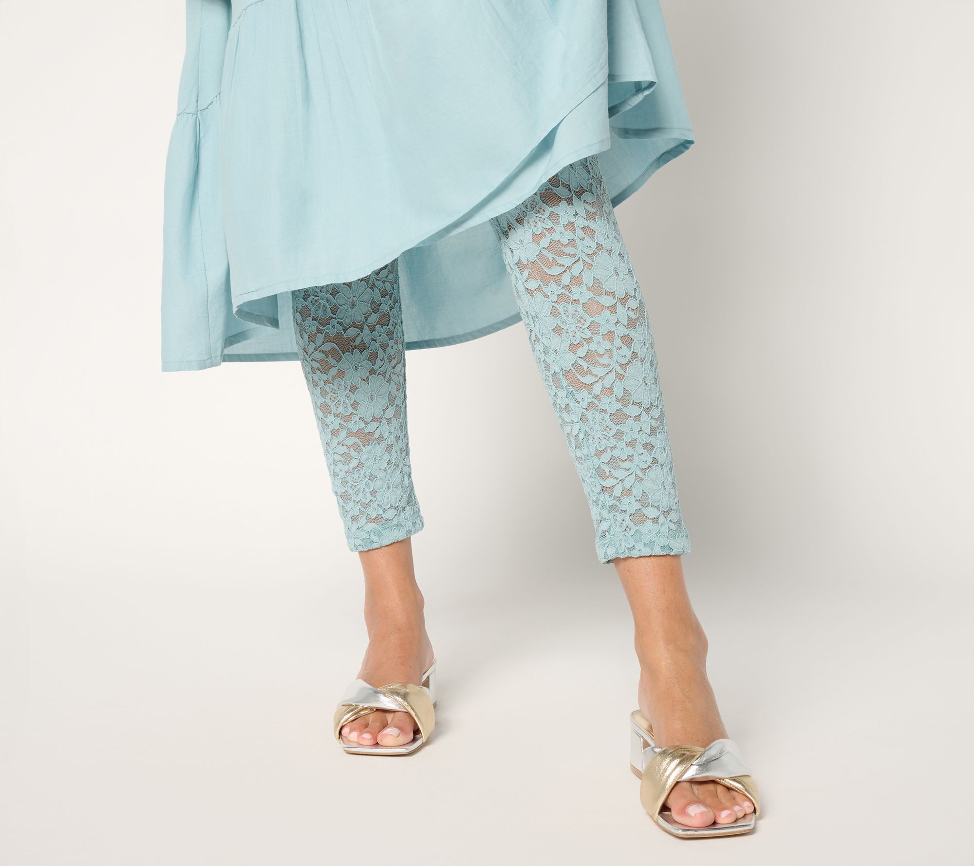 LOGO Layers by Lori Goldstein Regular Stretch Lace Leggings