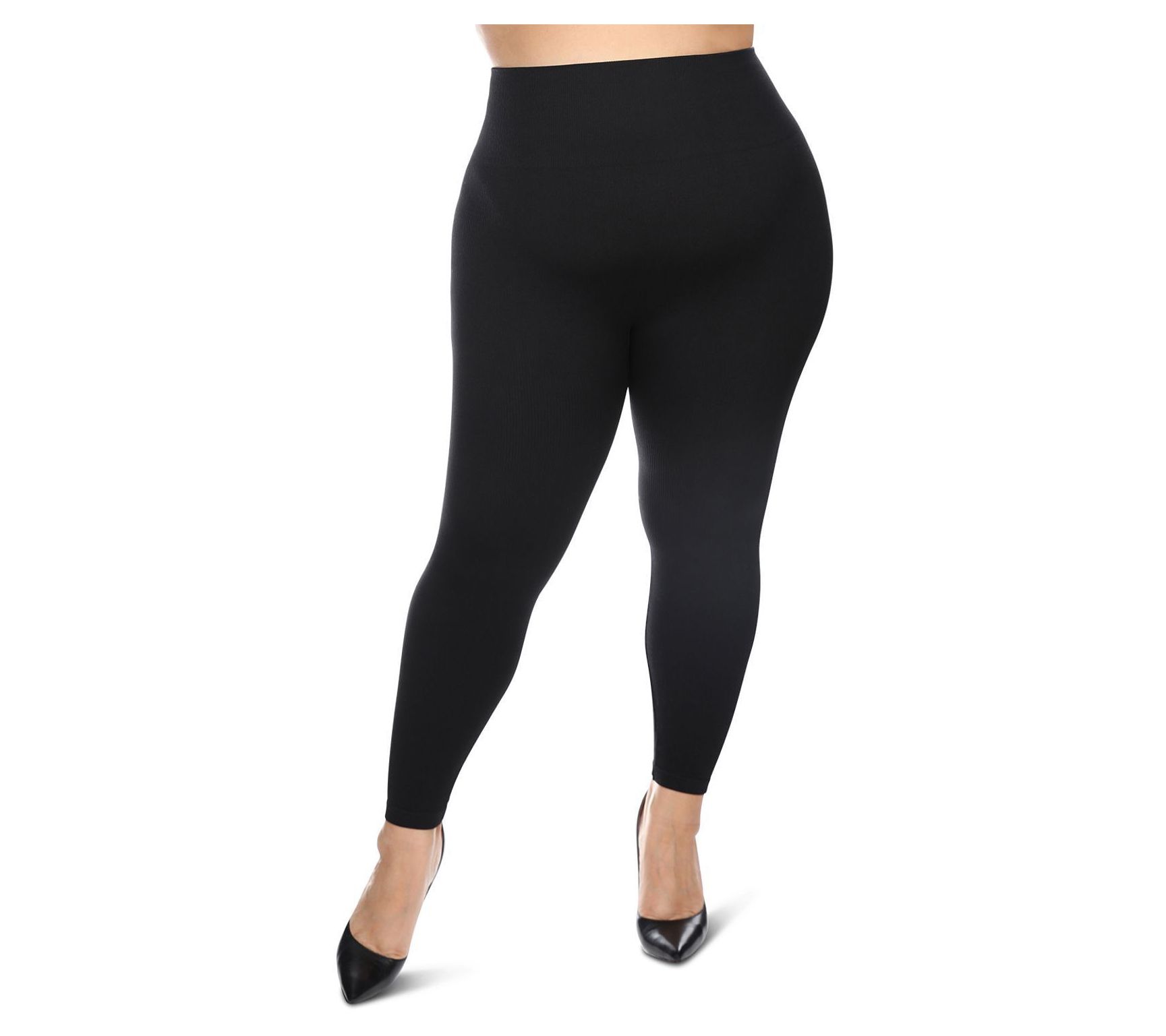 MeMoi Plus Thin Ribbed High-Waist Seamless Leggings